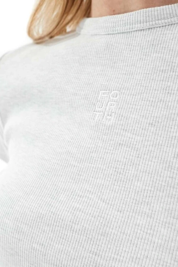 4th Nakış Detaylı Tshirt - Gri