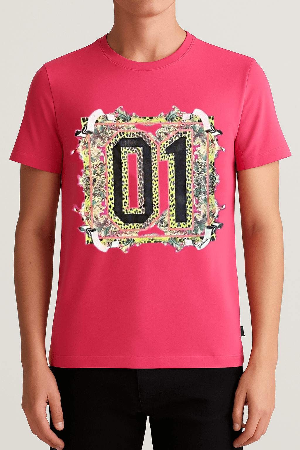 Pembe 01 Baskılı T-Shirt ✅