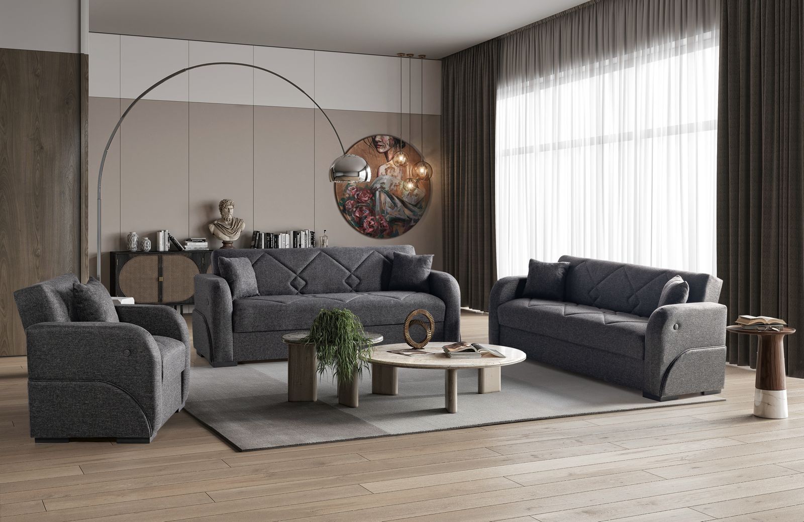 Mona Çekyatlı Koltuk Takımı 3+3+1+1