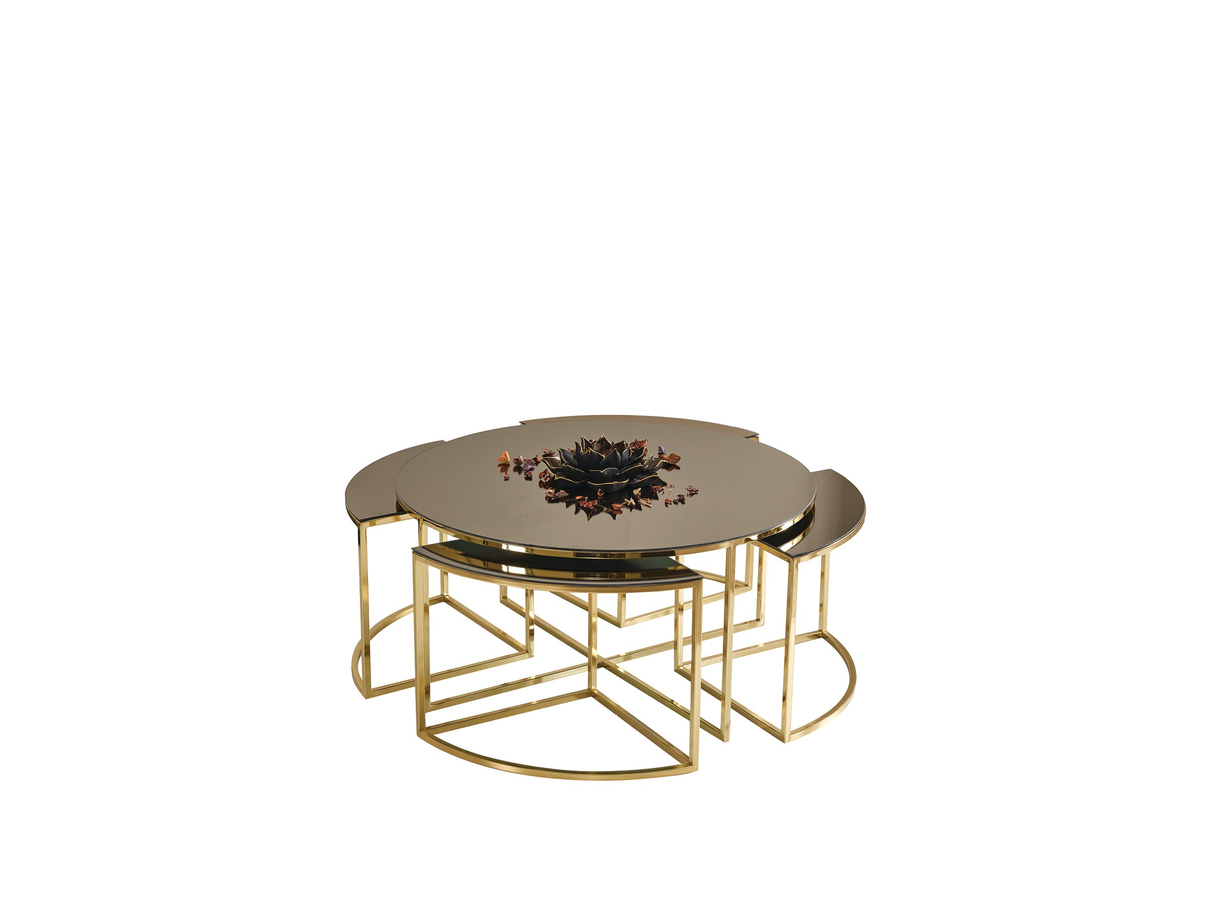 Modern Orta Sehpa Seti Gold 128