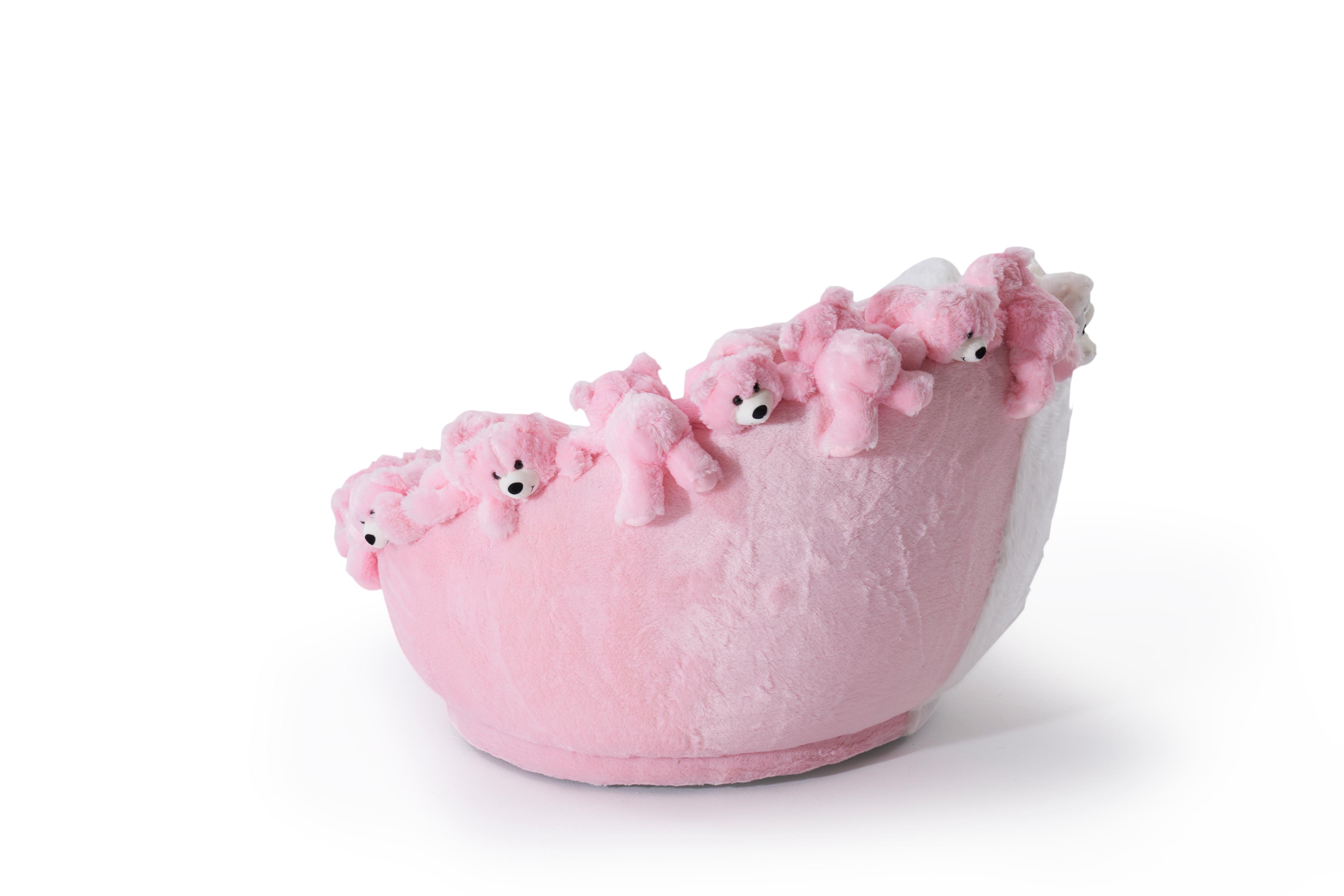 Teddy Bears Peluş Ayıcıklı Berjer Beyaz Pembe