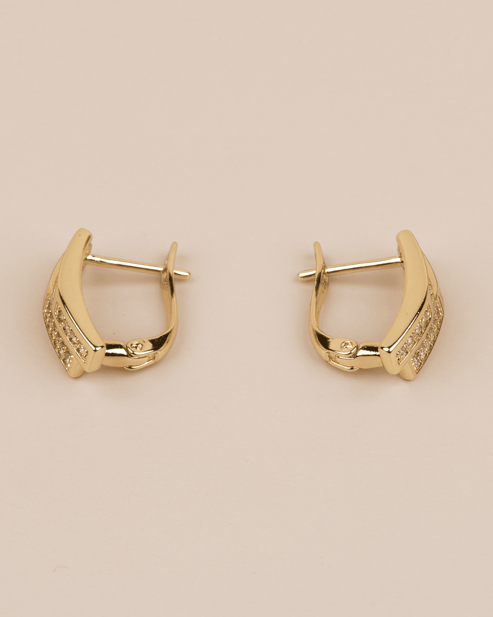 Orvella 14K Xuping Çift Görünümlü Çelik Küpe