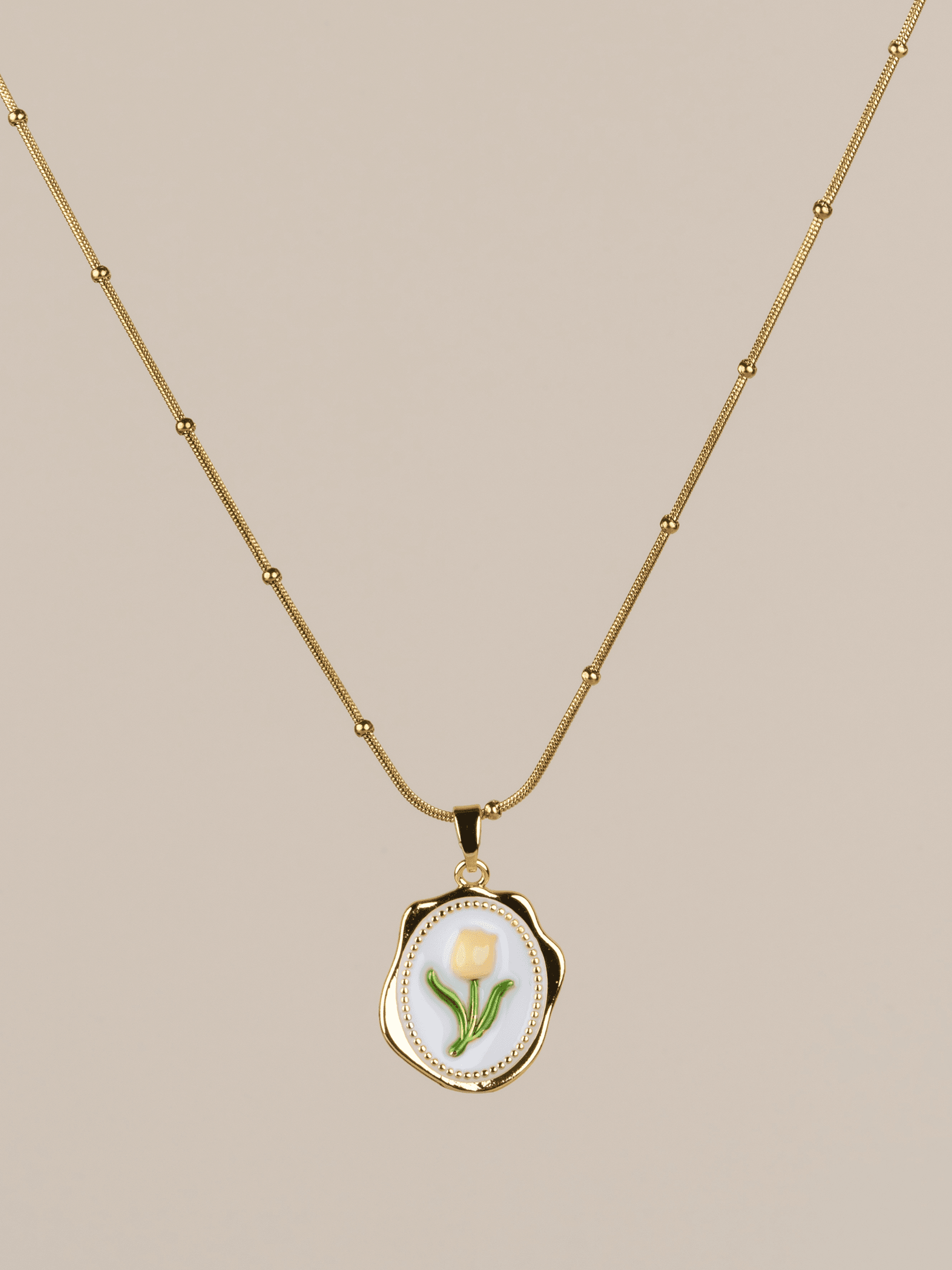 Fleureline Lale Figürlü Çelik Sanat Kolye