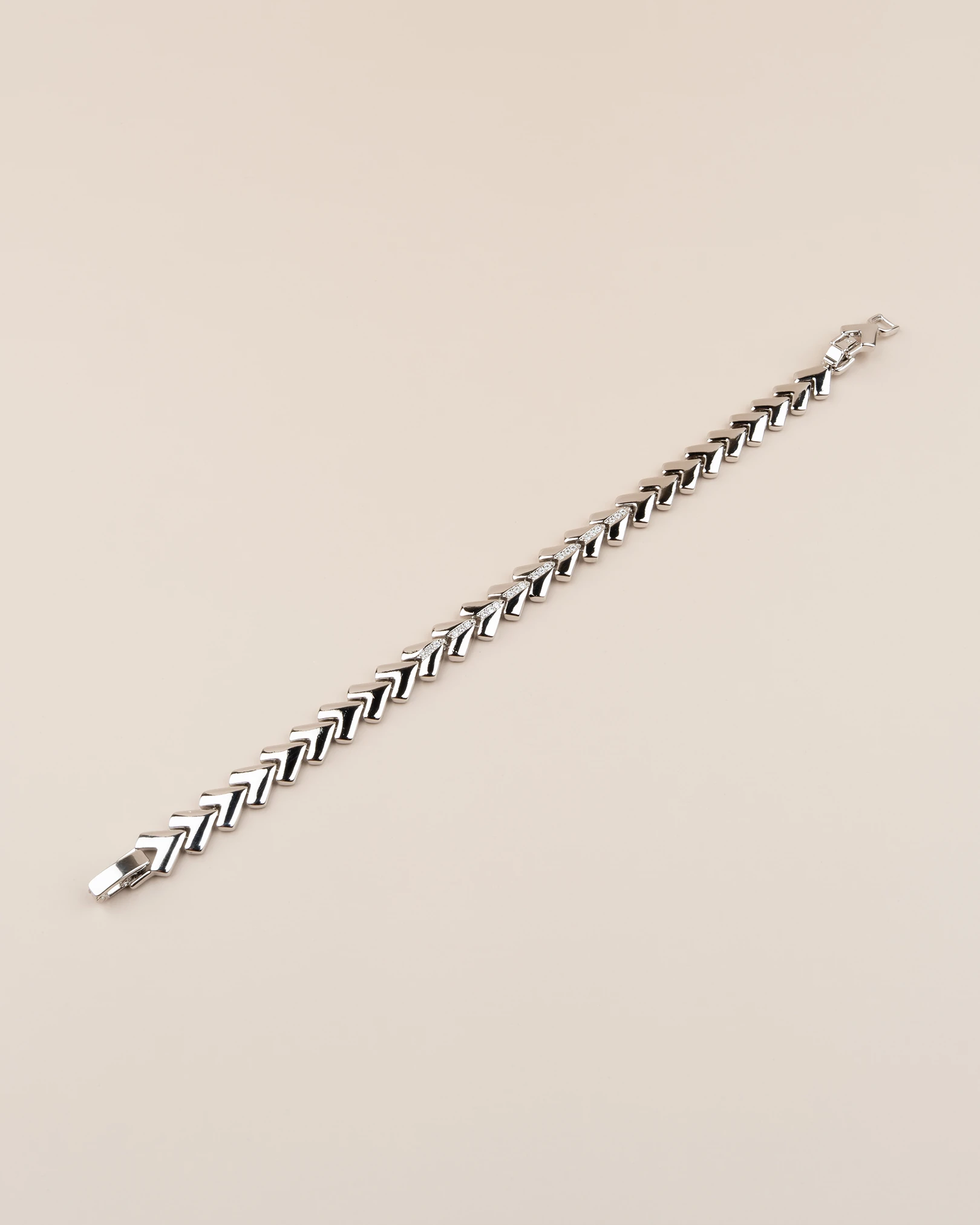 Valestra Gömme Zirkon Taşlı V Geçişli 14K Xuping Bileklik - Gümüş