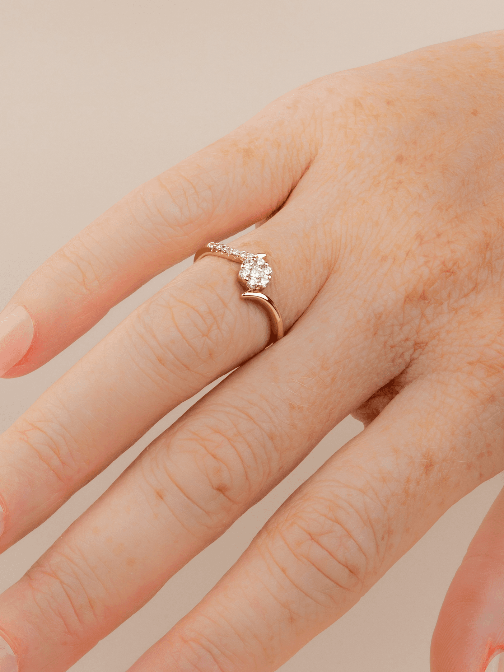 Fioréline Zirkon Çiçekli 14K Xuping Yüzük