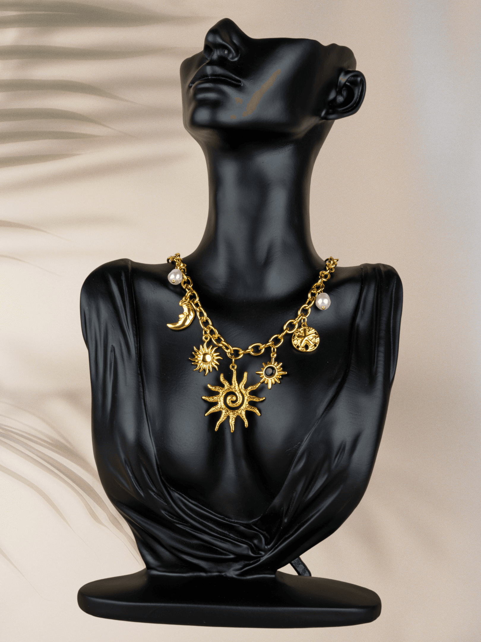 Solara Güneş Charm Choker Çelik Kolye