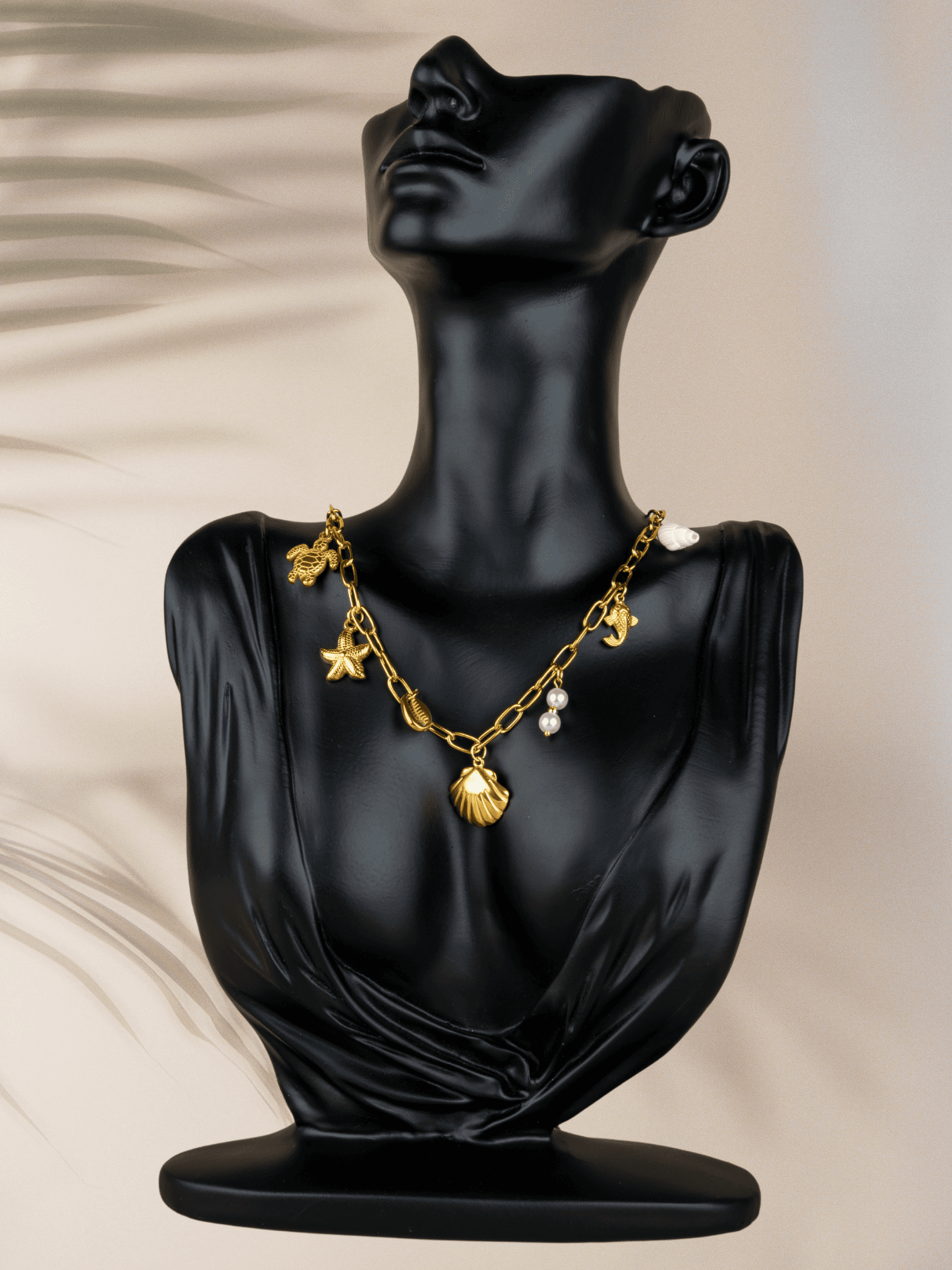 Oceana Deniz Kabuğu Kaplumbağa Charm Choker Çelik Kolye