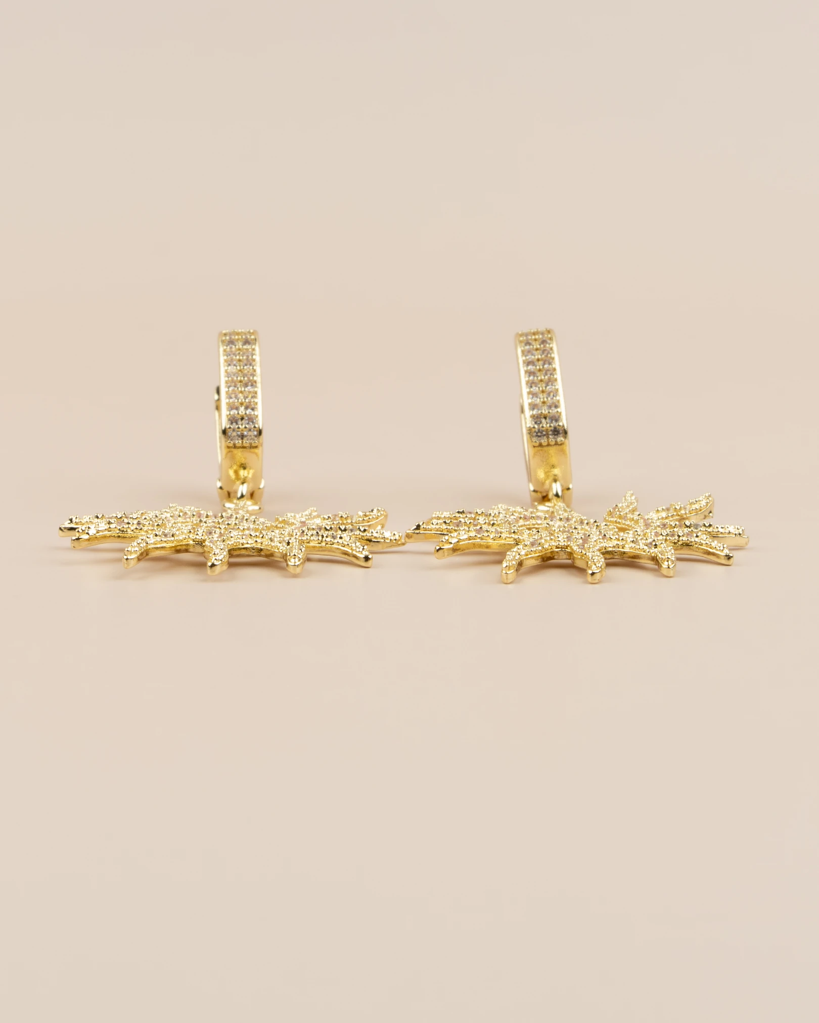 Solynora Altın Kaplama Zirkon Taşlı Güneş Küpe