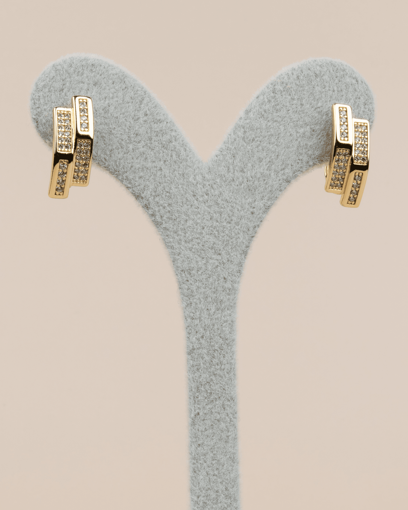 Orvella 14K Xuping Çift Görünümlü Çelik Küpe