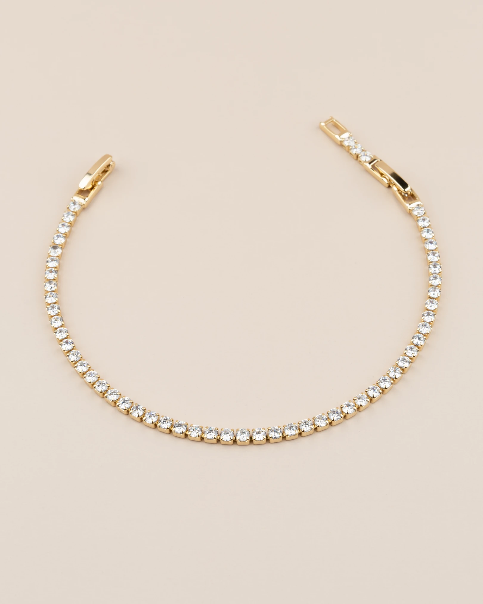 Silvaya Zirkon Taşlı İnce Suyolu 14K Xuping Bileklik - Gold