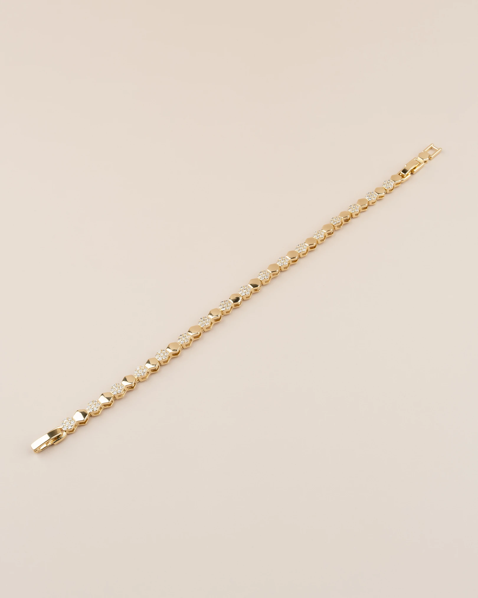 Hexalia Petek Model Altın Kaplama Bileklik