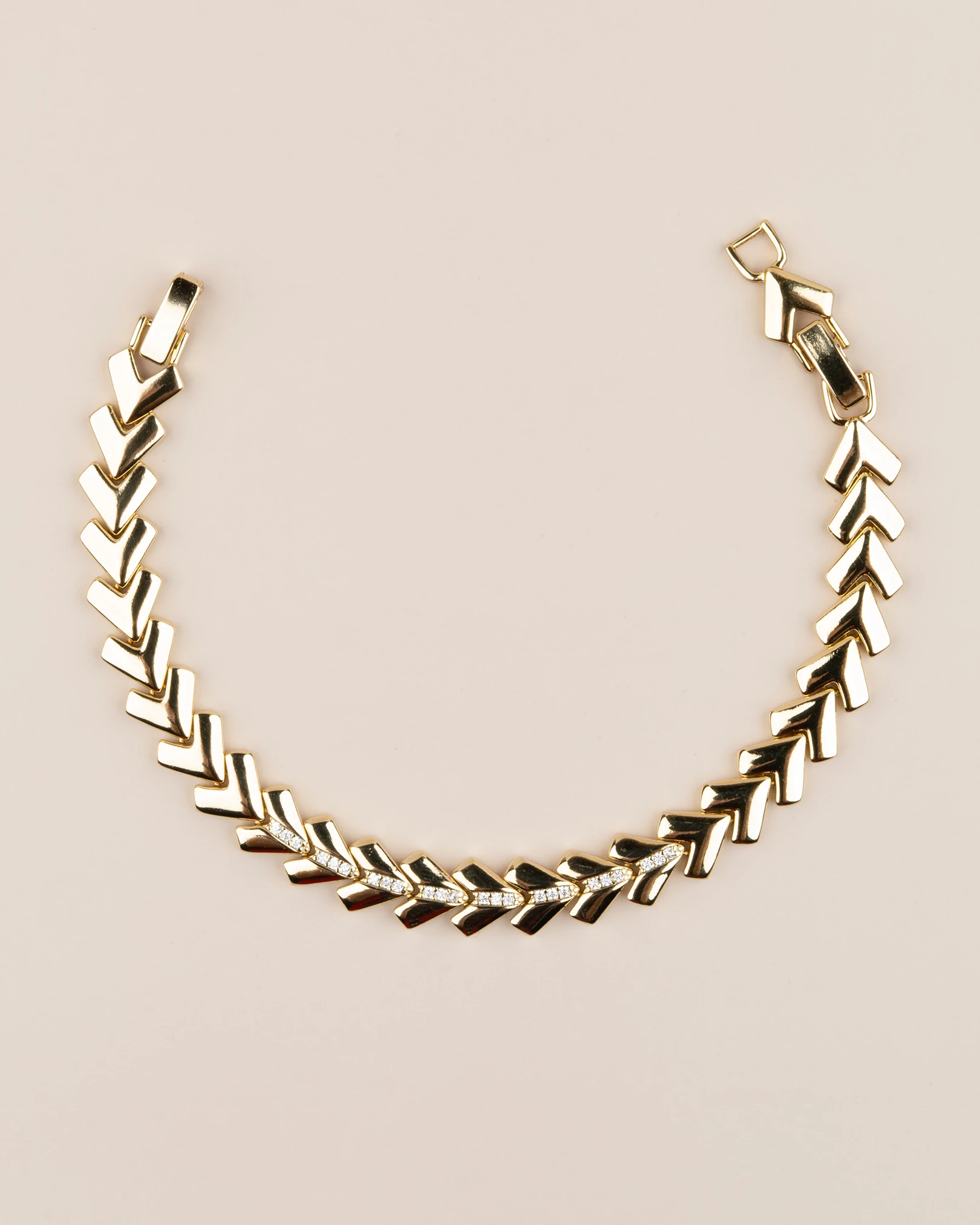 Valestra Gömme Zirkon Taşlı V Geçişli 14K Xuping Bileklik