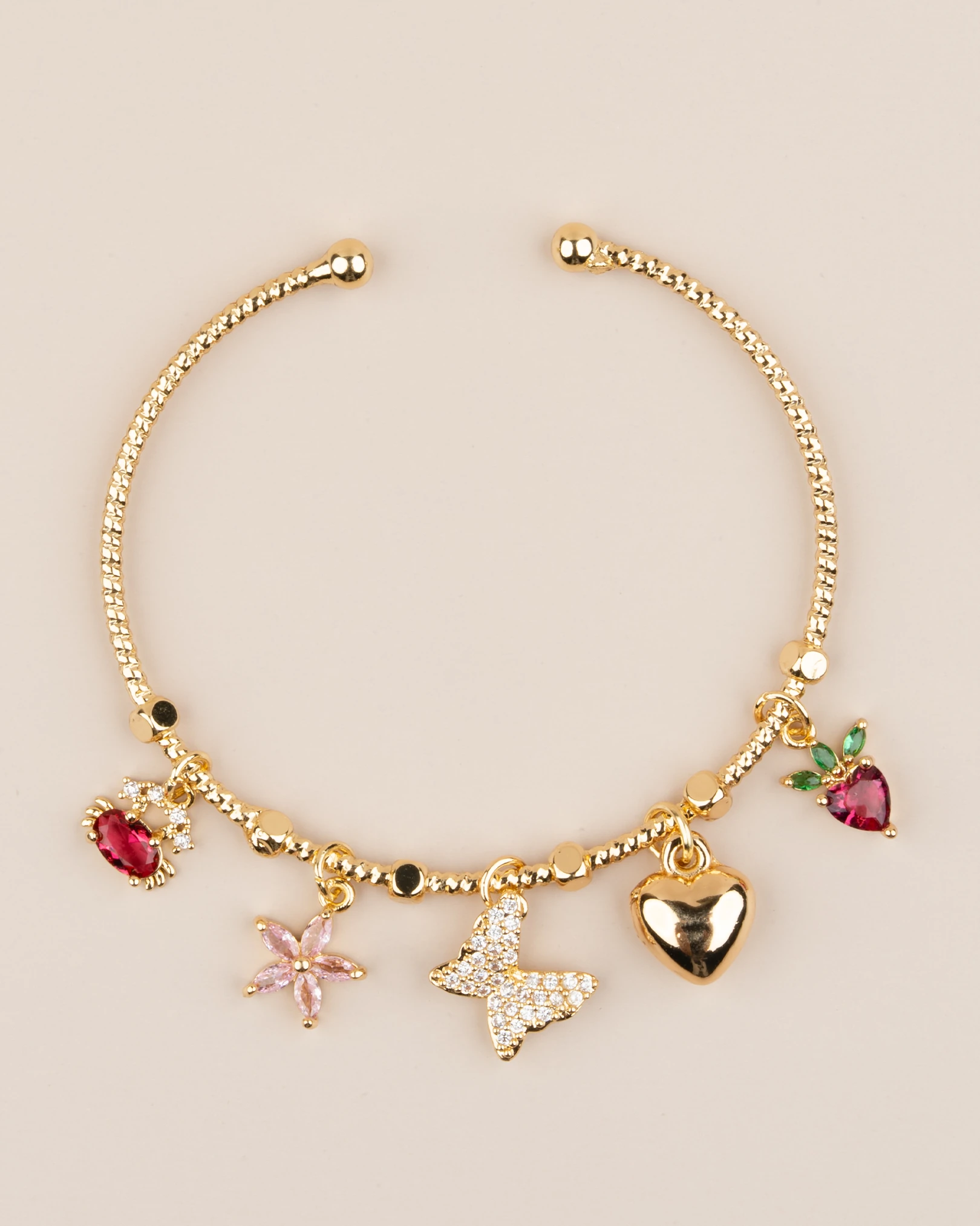 Papillia Ayarlanabilir Kelebekli Charm Kelepçe Bileklik