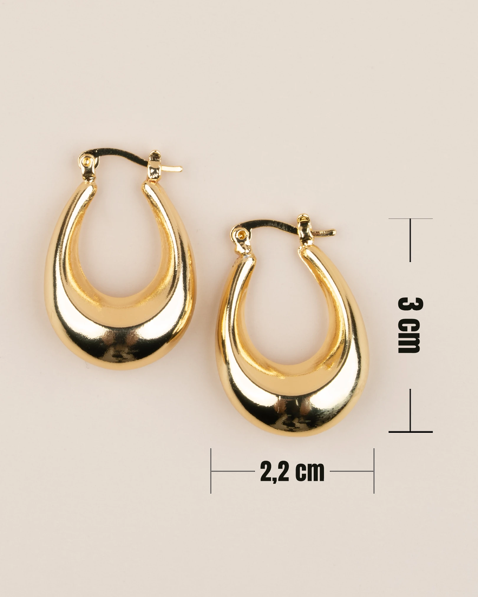 Orvessa Oval Halka Çelik Küpe