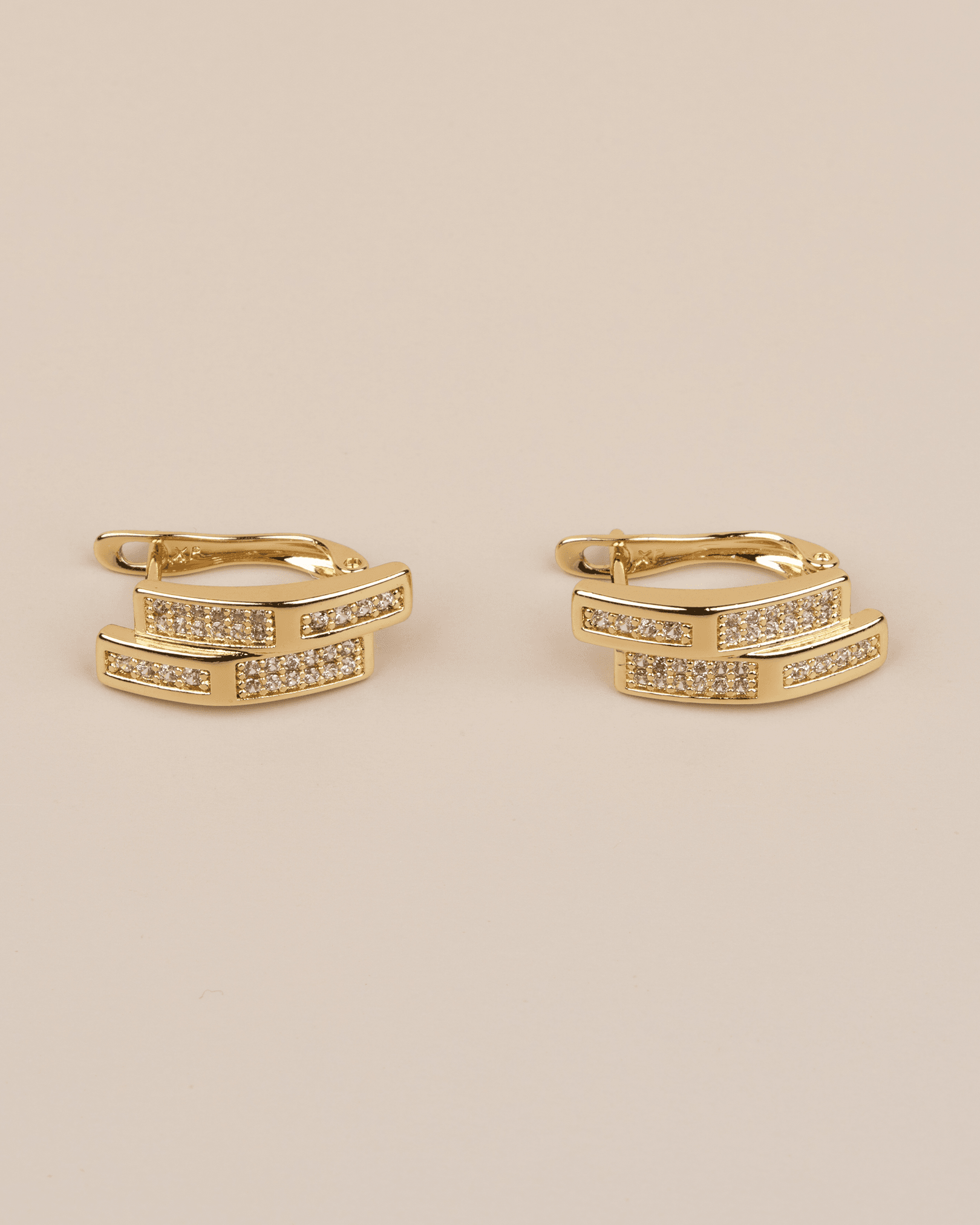 Orvella 14K Xuping Çift Görünümlü Çelik Küpe