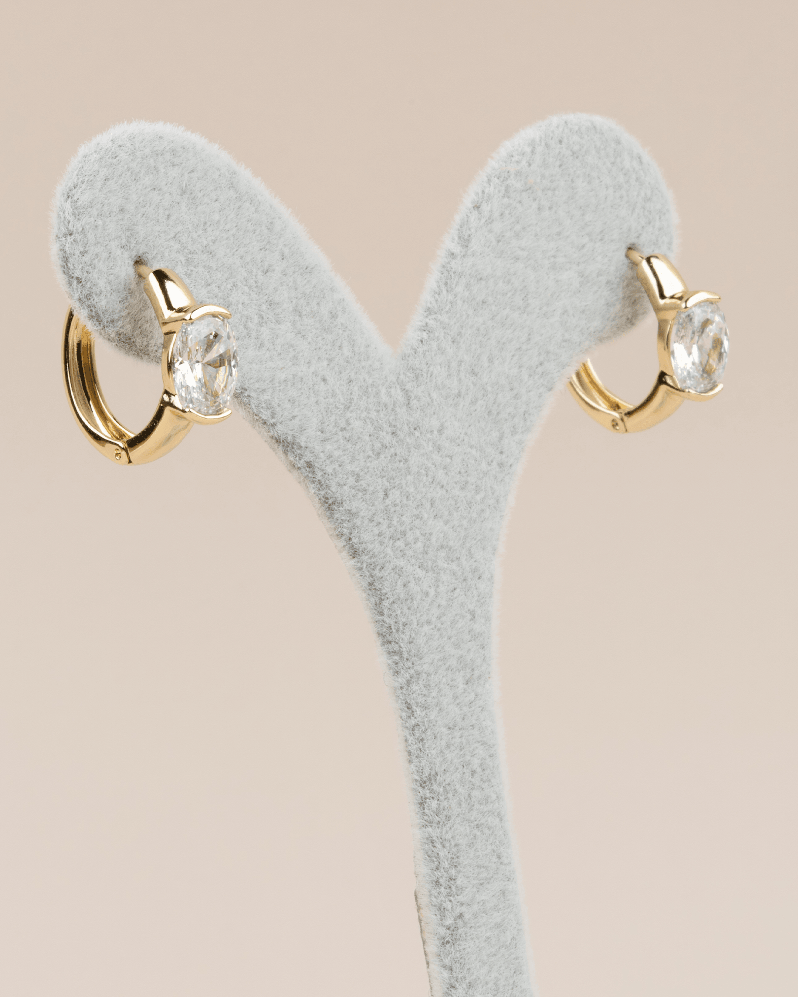 Orlavia Oval Zirkon Taşlı Minimal Halka Xuping Küpe