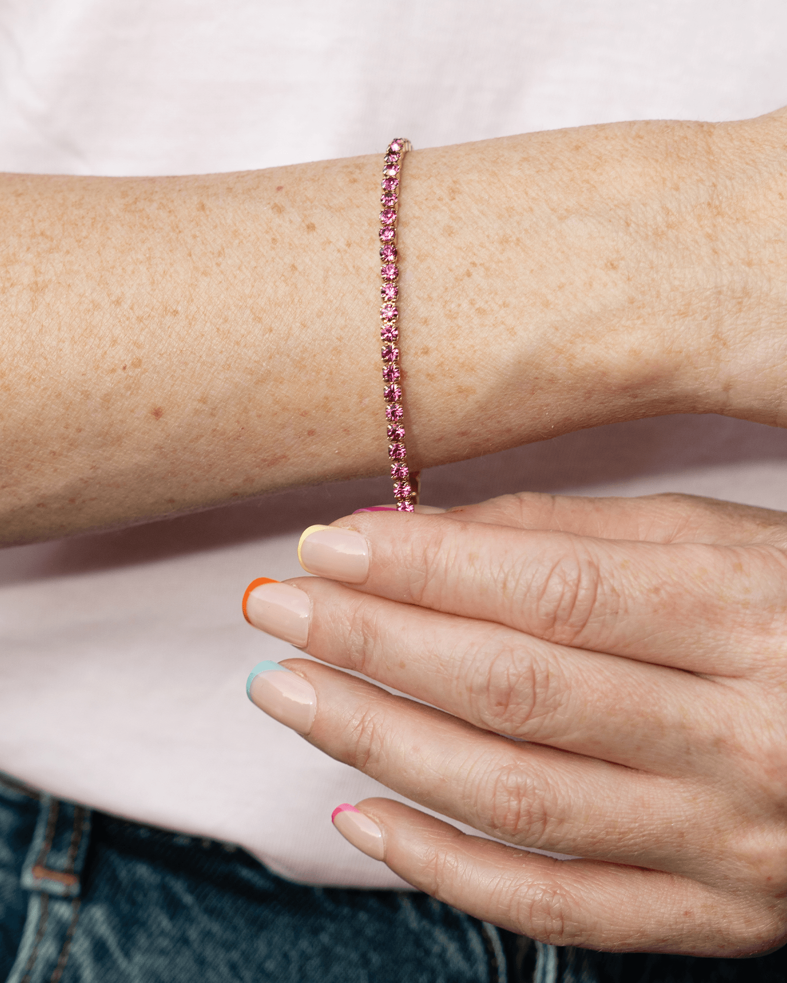 Rosavia Pembe Taşlı Su Yolu Xuping Bileklik