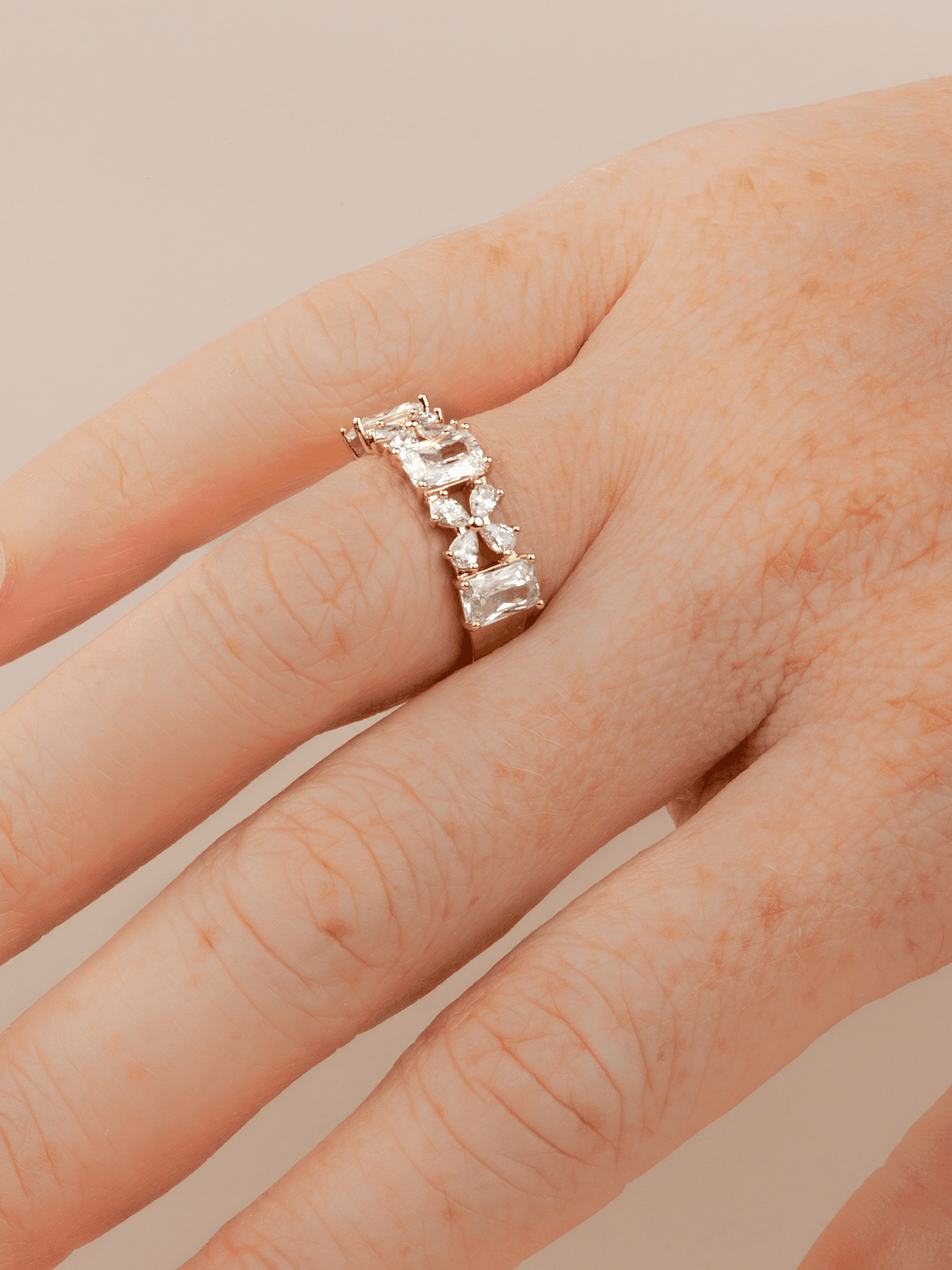 Floranzia Zirkon Taşlı Çiçekli 14K Xuping Yüzük