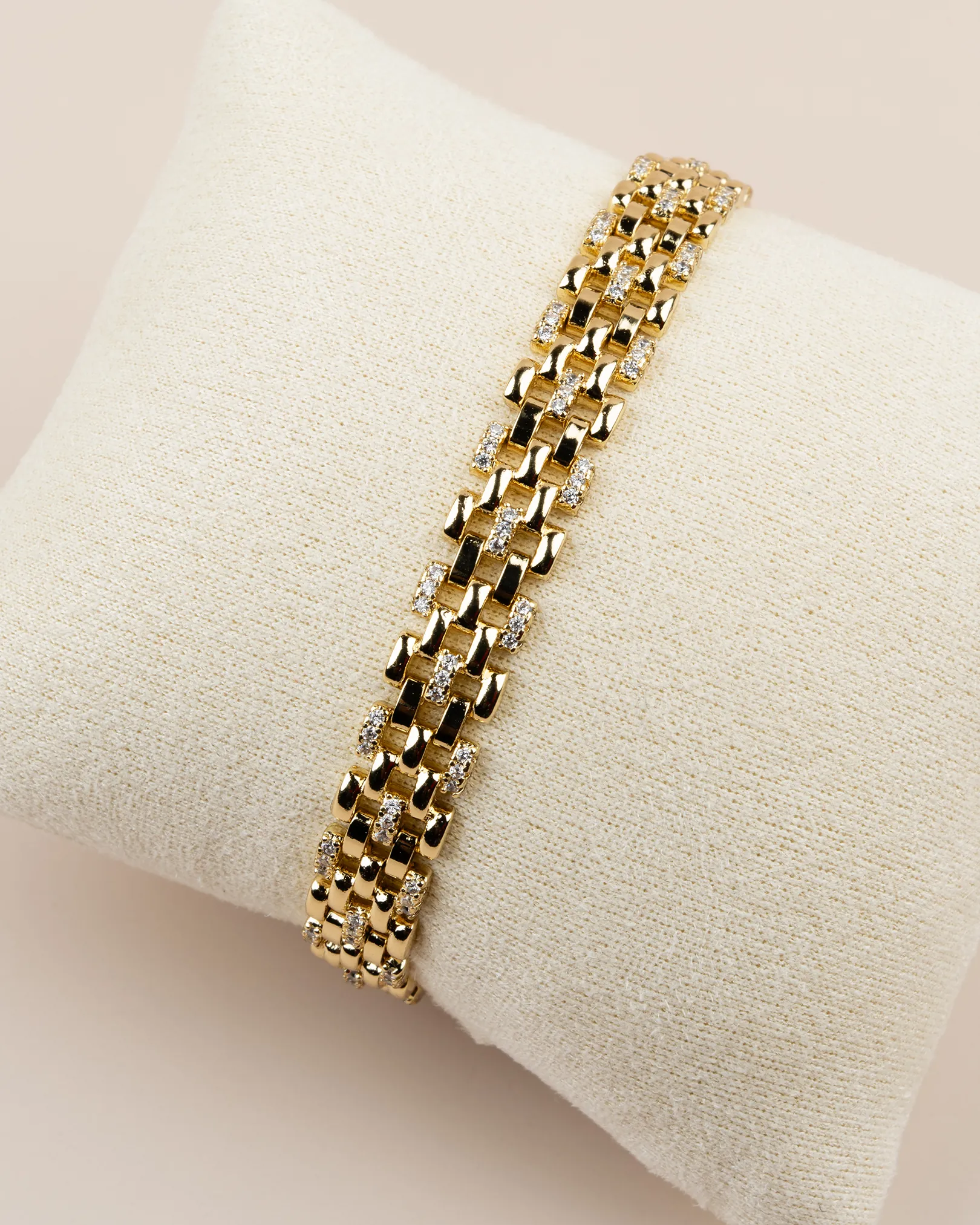 Lumia Gömme Zirkon Taşlı Hasır Kordon 14K Xuping Bileklik