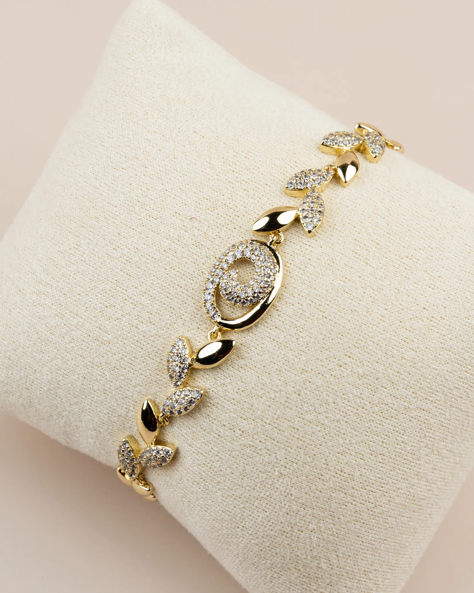 Serevia Gömme Zirkon Taşlı Başak Model 14K Xuping Bileklik