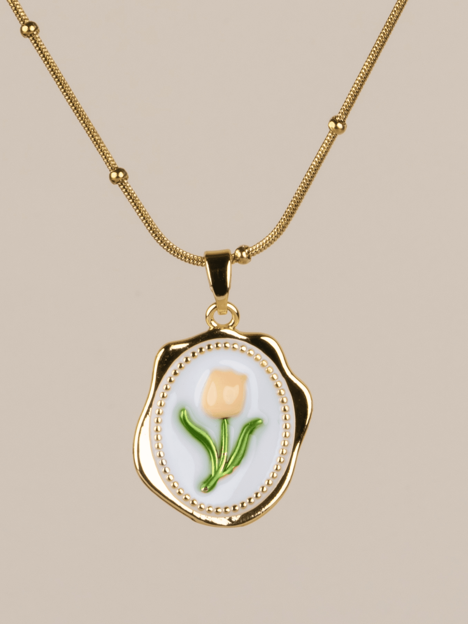 Fleureline Lale Figürlü Çelik Sanat Kolye