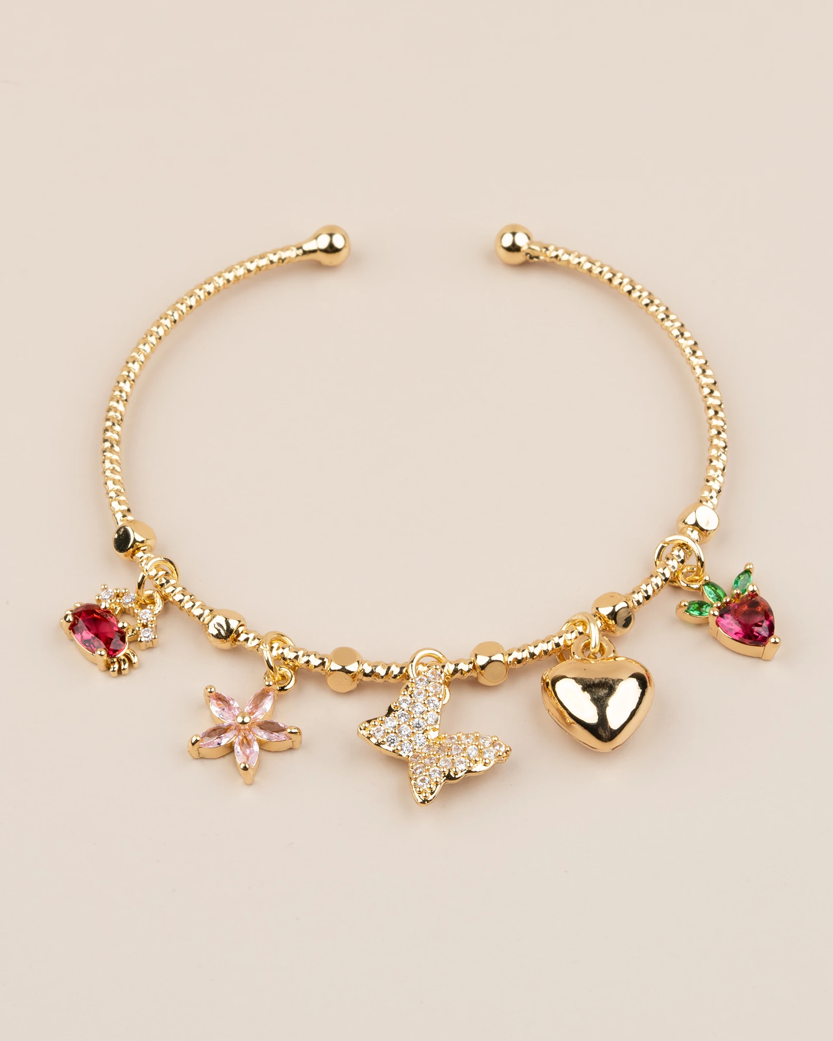 Papillia Ayarlanabilir Kelebekli Charm Kelepçe Bileklik