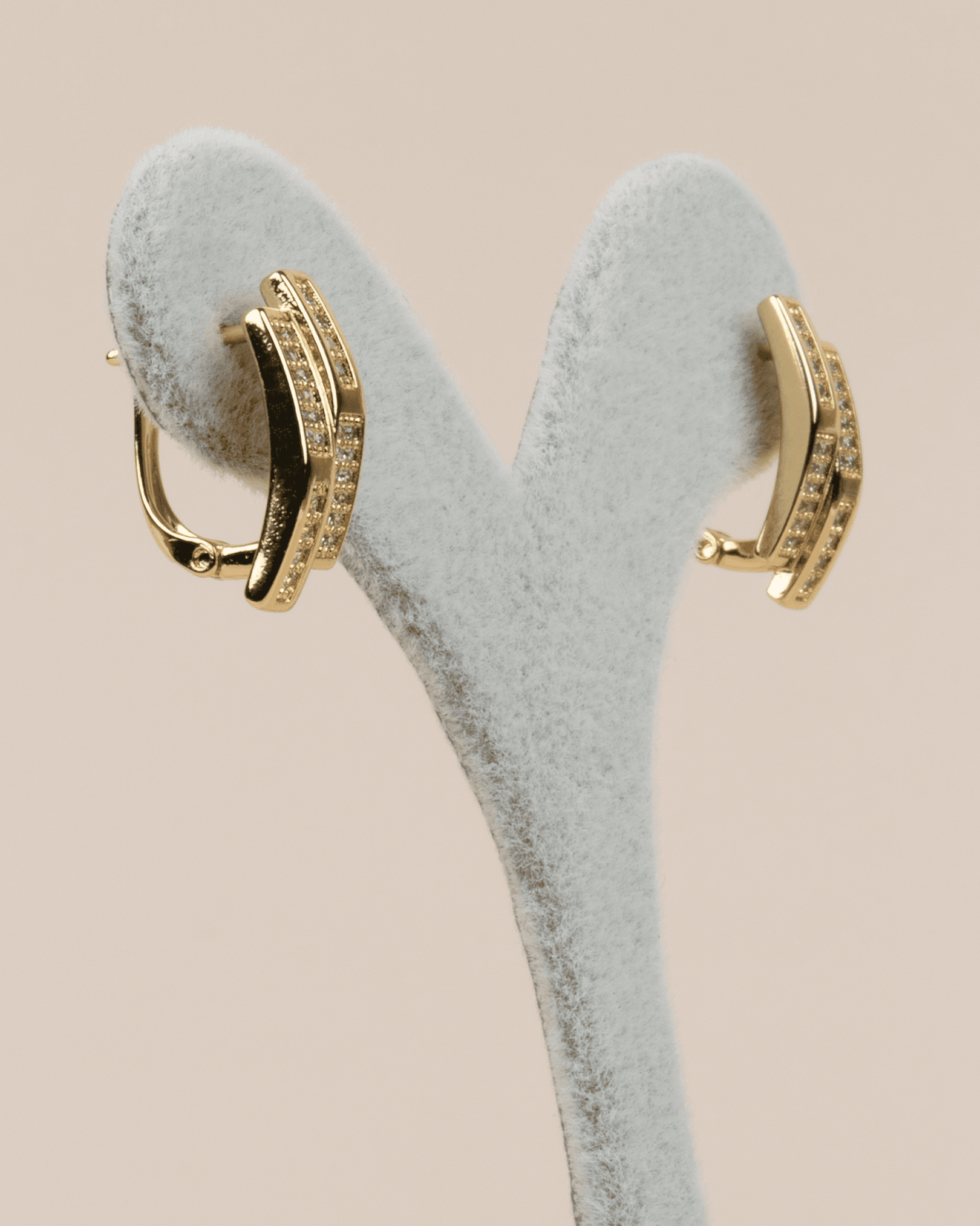 Orvella 14K Xuping Çift Görünümlü Çelik Küpe