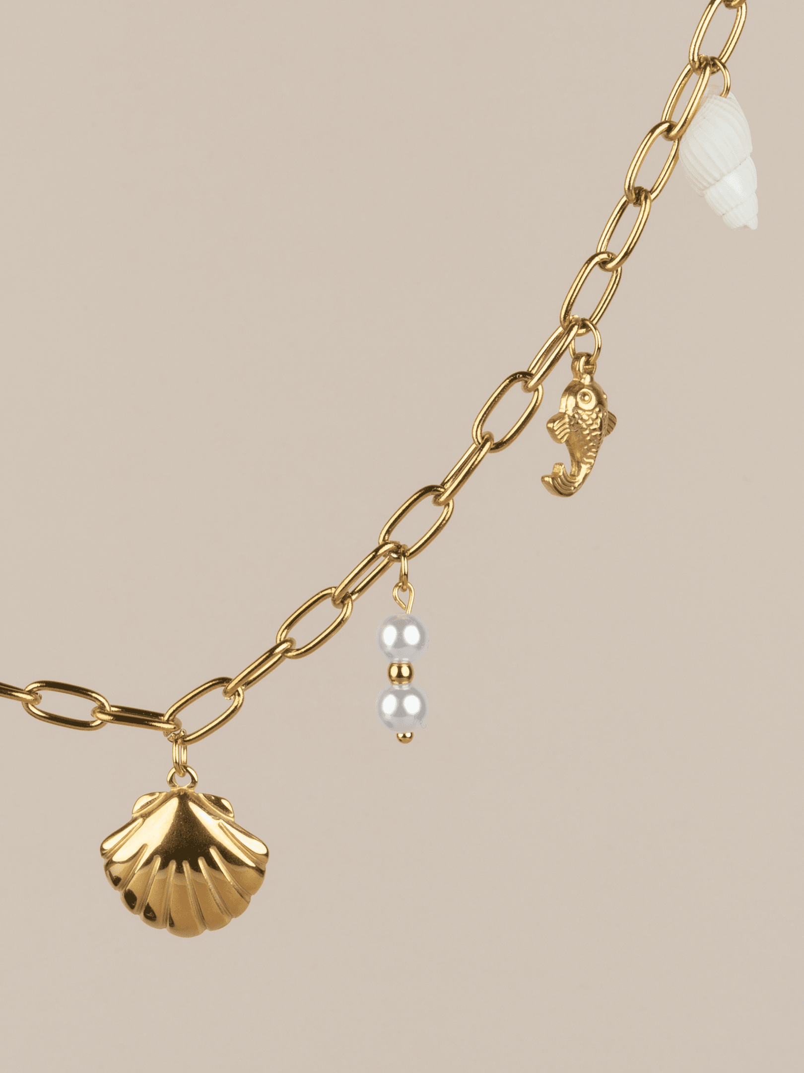 Oceana Deniz Kabuğu Kaplumbağa Charm Choker Çelik Kolye