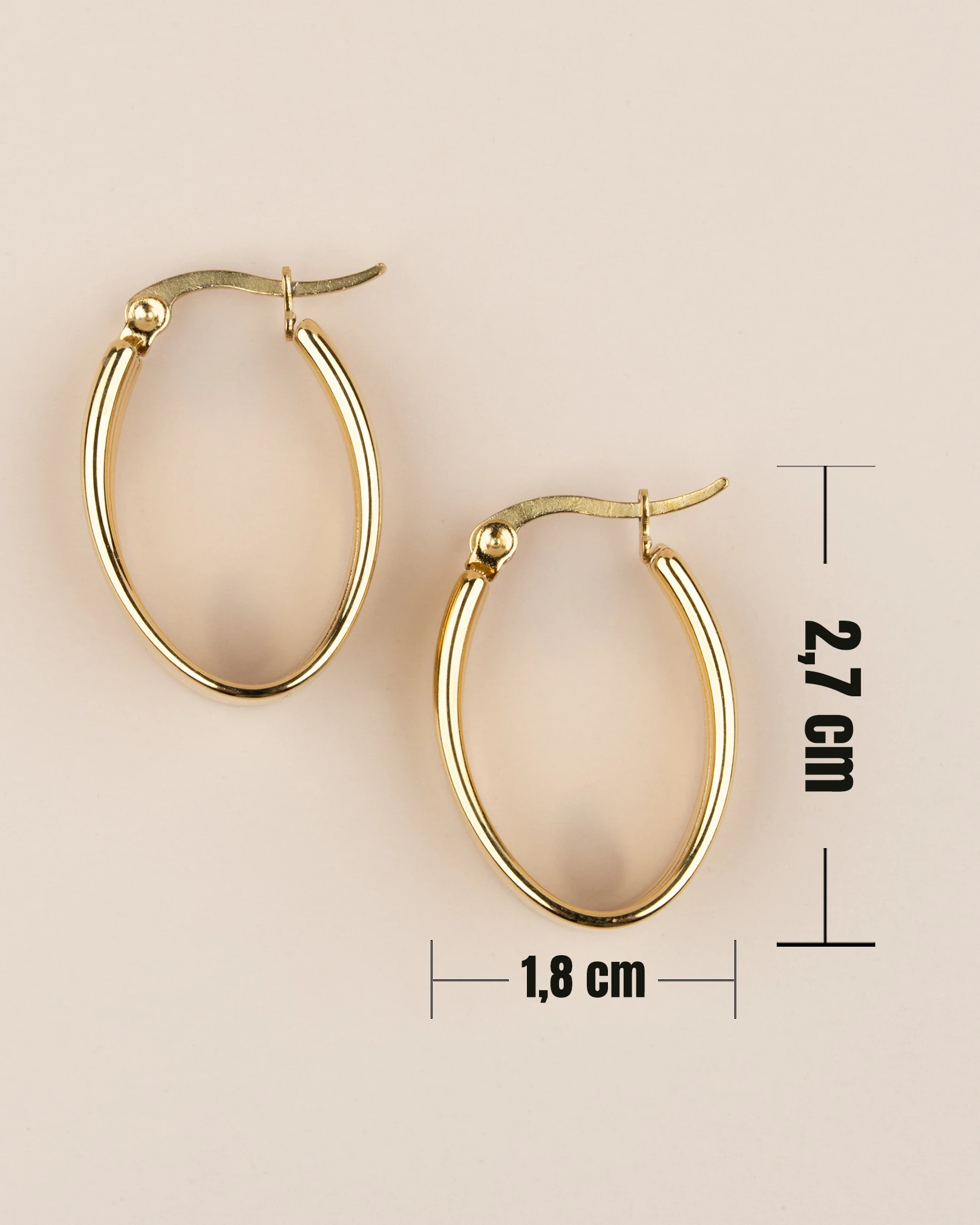 Solyn Oval Halka Çelik Küpe