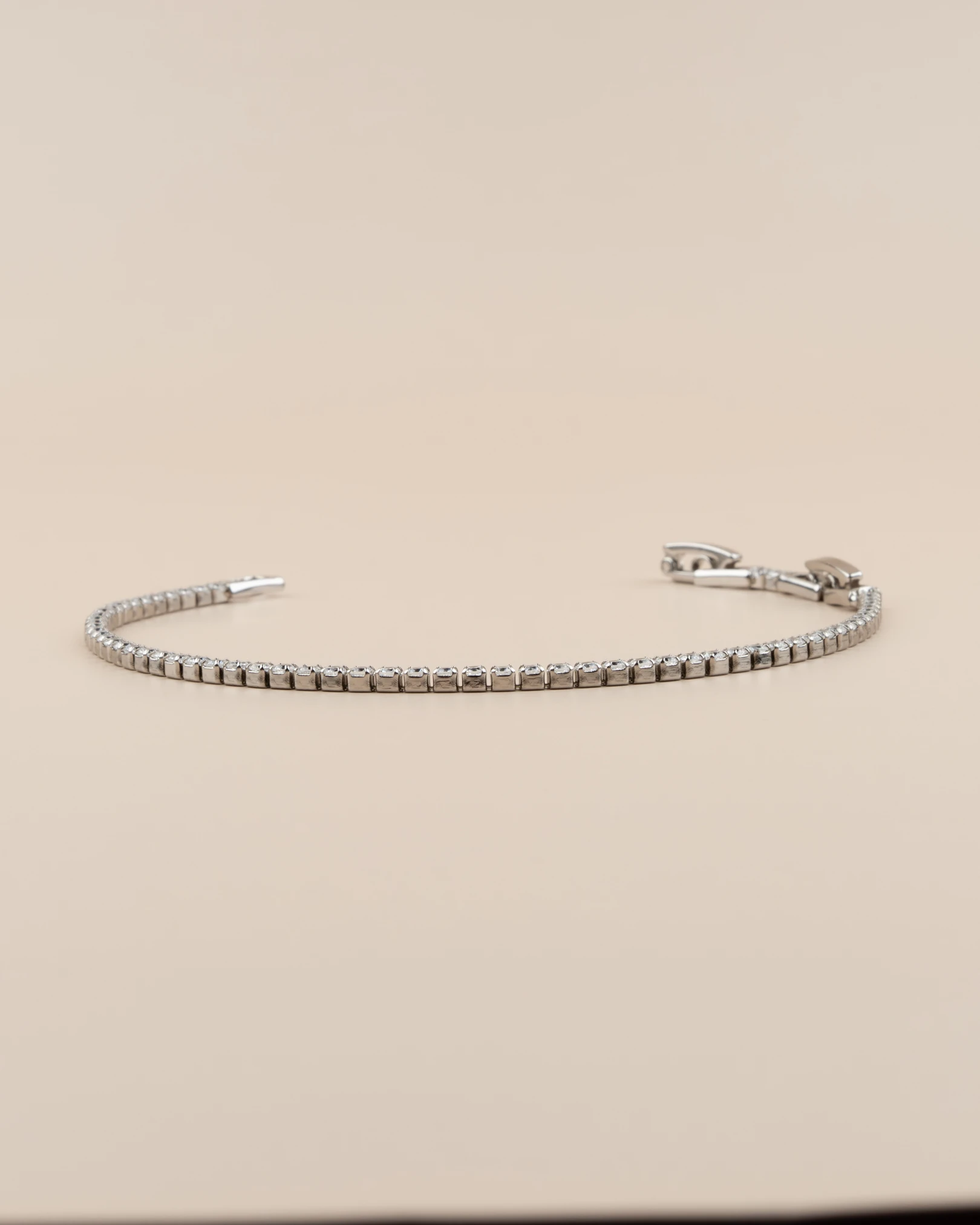 Silvaya Zirkon Taşlı İnce Suyolu 14K Xuping Bileklik - Gümüş