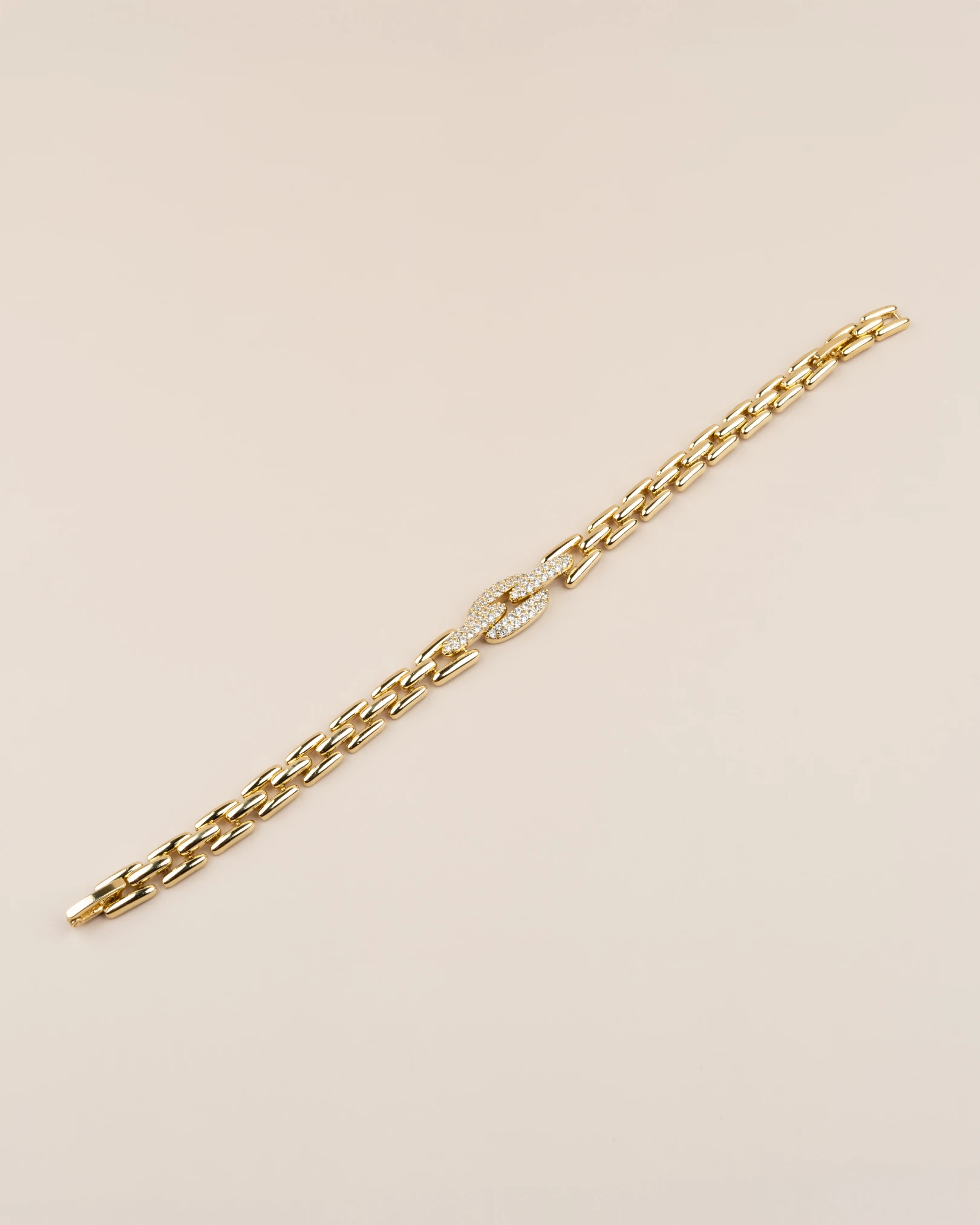 Arvella Link Gömme Zirkon Taşlı Taşlı 14K Xuping Bileklik