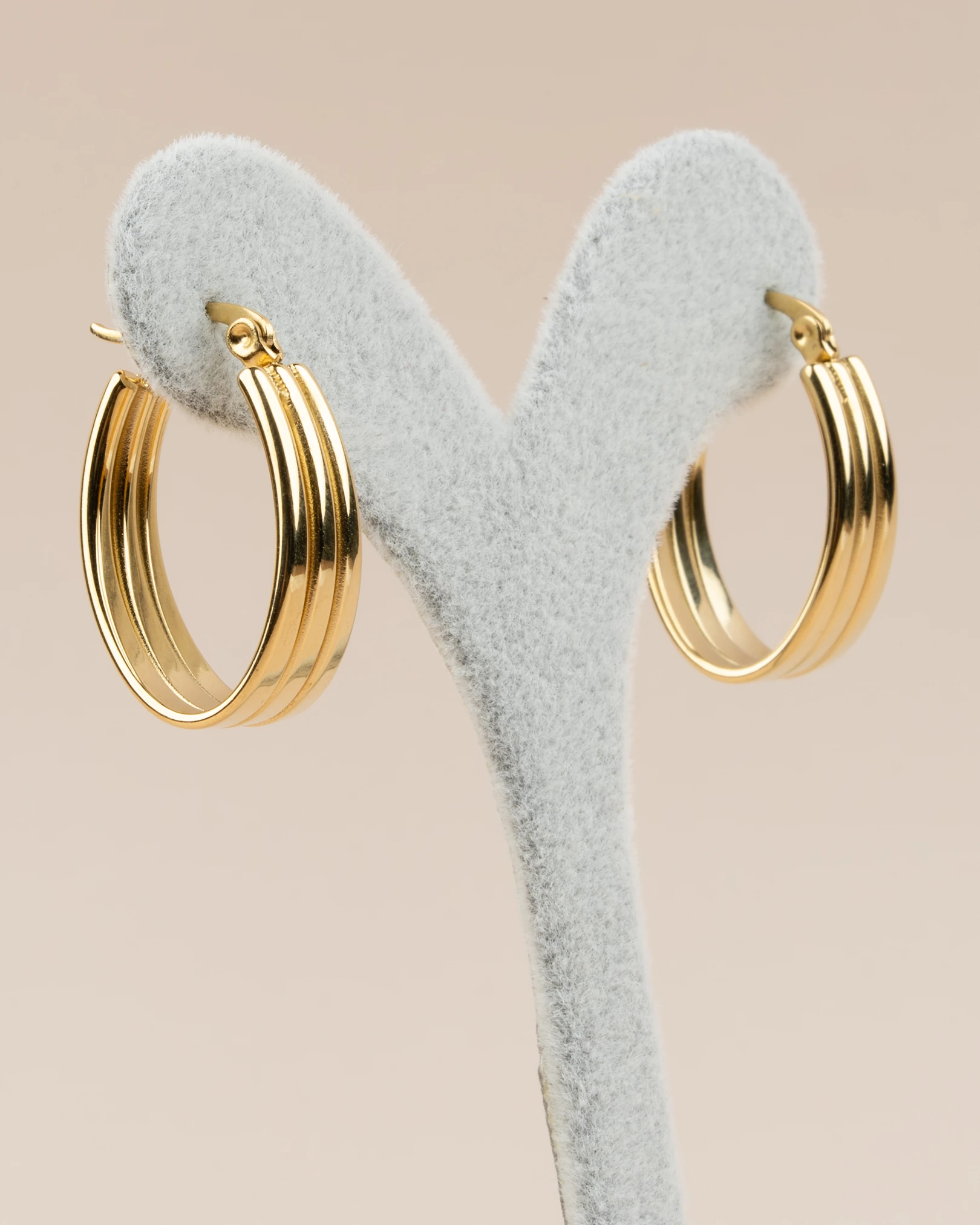 Solyn Oval Halka Çelik Küpe