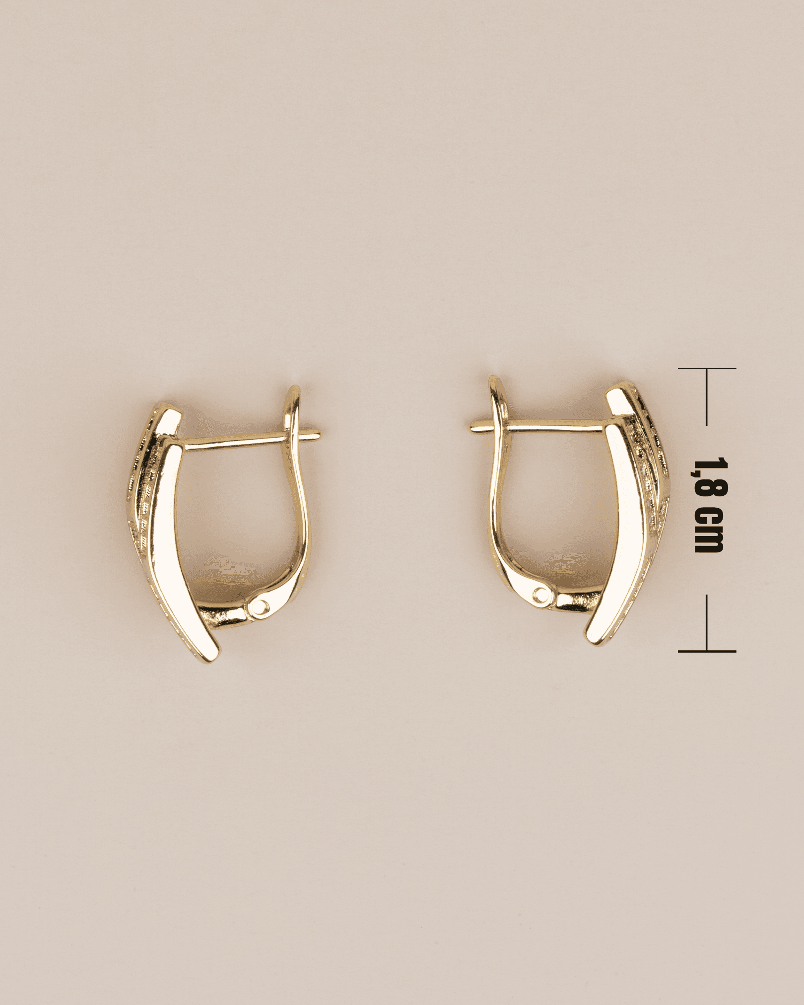 Orvella 14K Xuping Çift Görünümlü Çelik Küpe