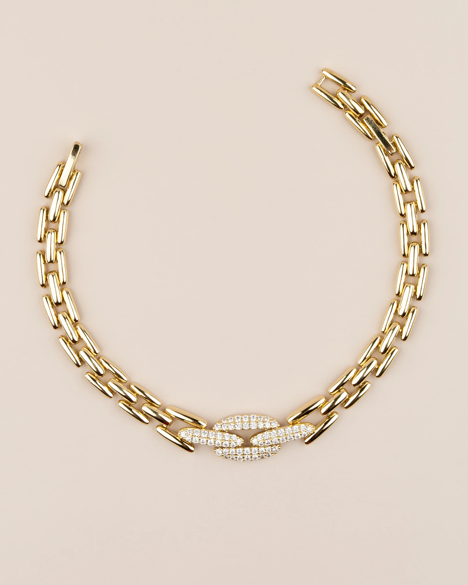 Arvella Link Gömme Zirkon Taşlı Taşlı 14K Xuping Bileklik