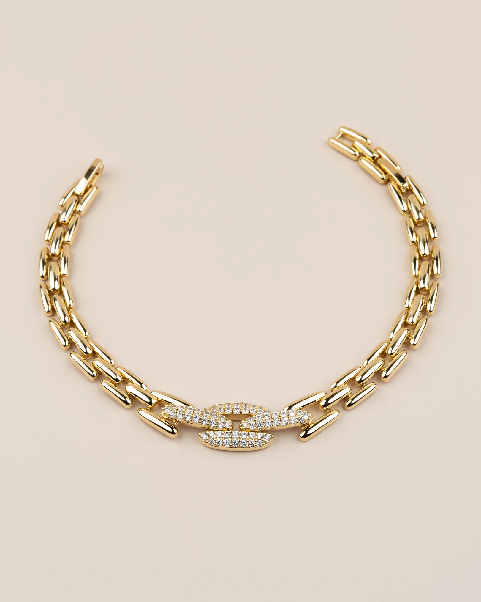 Arvella Link Gömme Zirkon Taşlı Taşlı 14K Xuping Bileklik