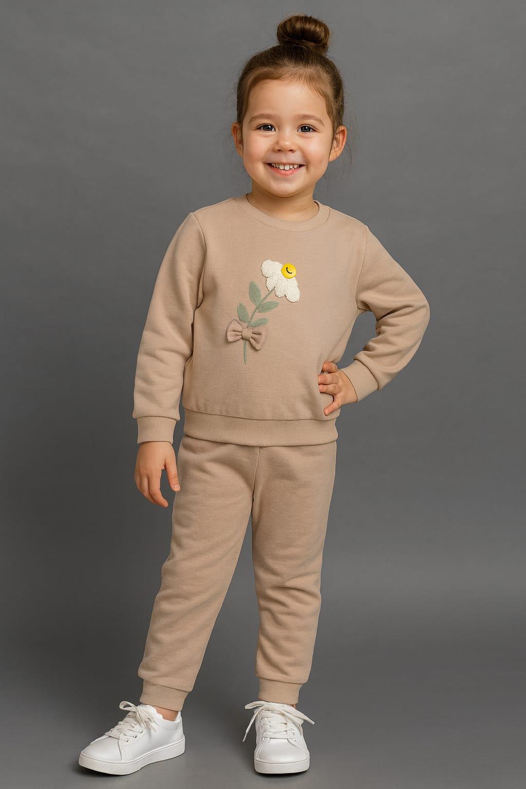 PAPATYA  ÇİÇEK NAKIŞLI EŞOFMAN TAKIMI