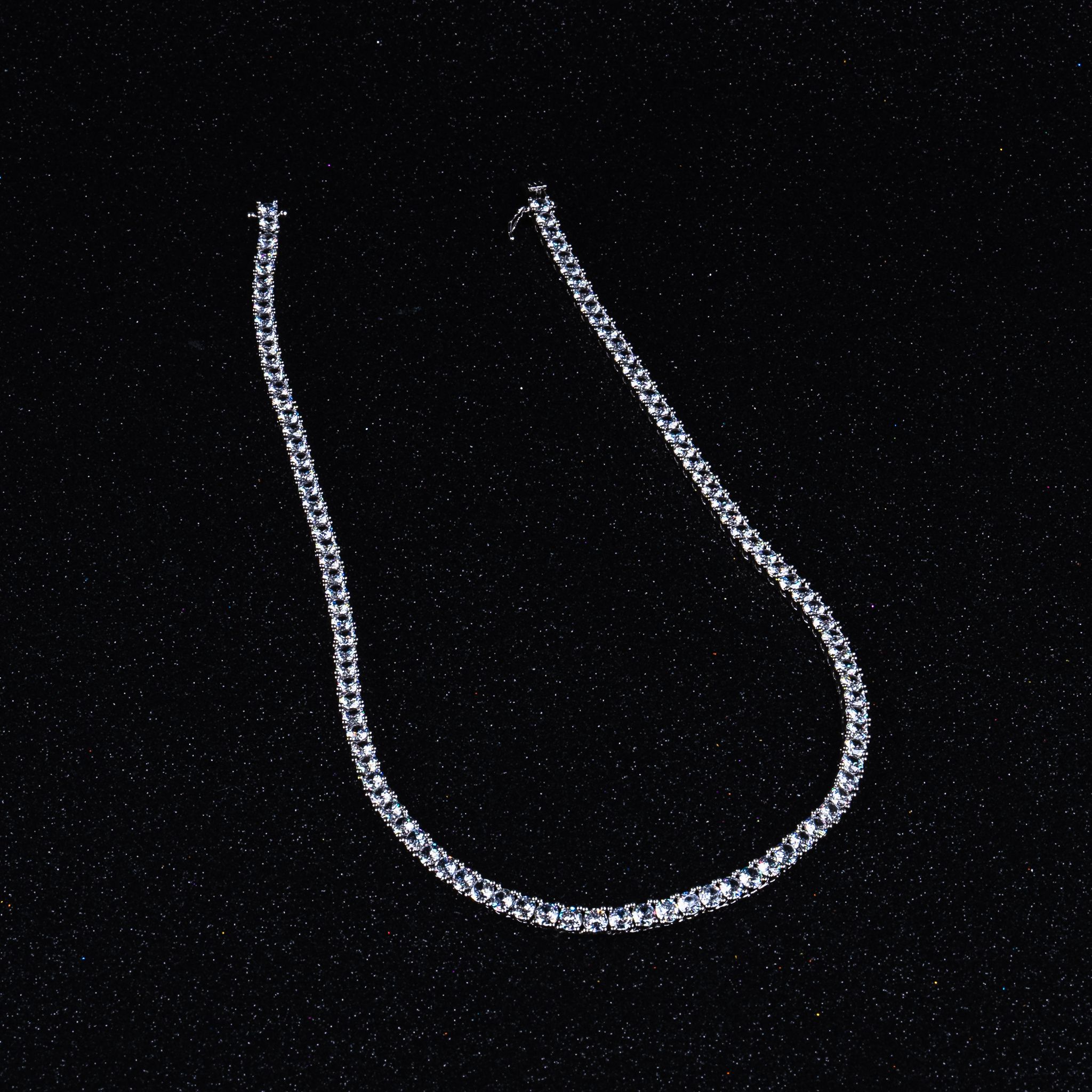  3mm Tennis Chain (18K White Gold Plated)