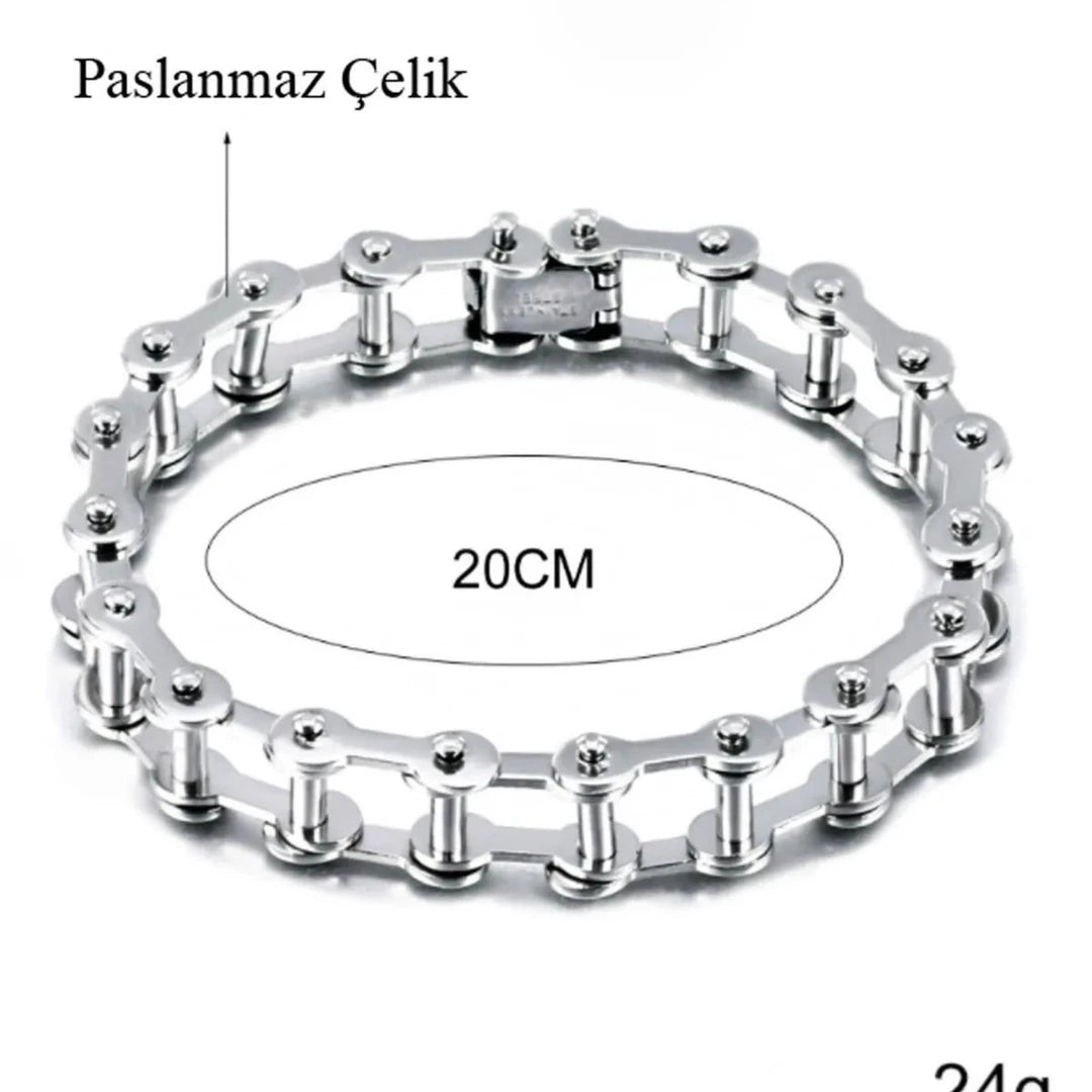 Kalın Zincir Dizayn Çelik Erkek Bileklik En98by