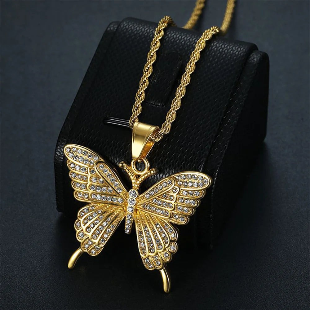 Gold Kelebek Kolye Butterfly Pendant