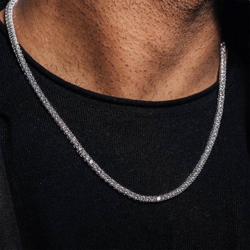  3mm Tennis Chain (18K White Gold Plated)