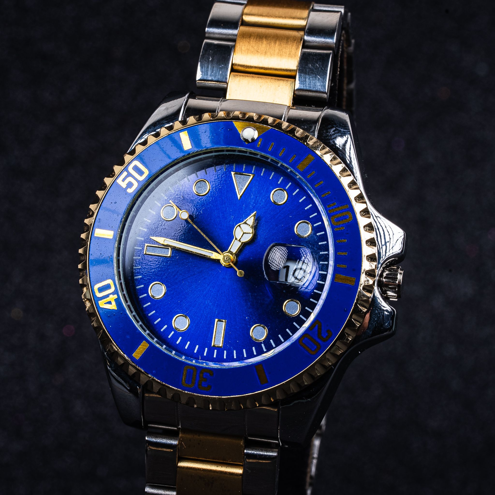 Submariner Case Saat  - Blue-SilverGold