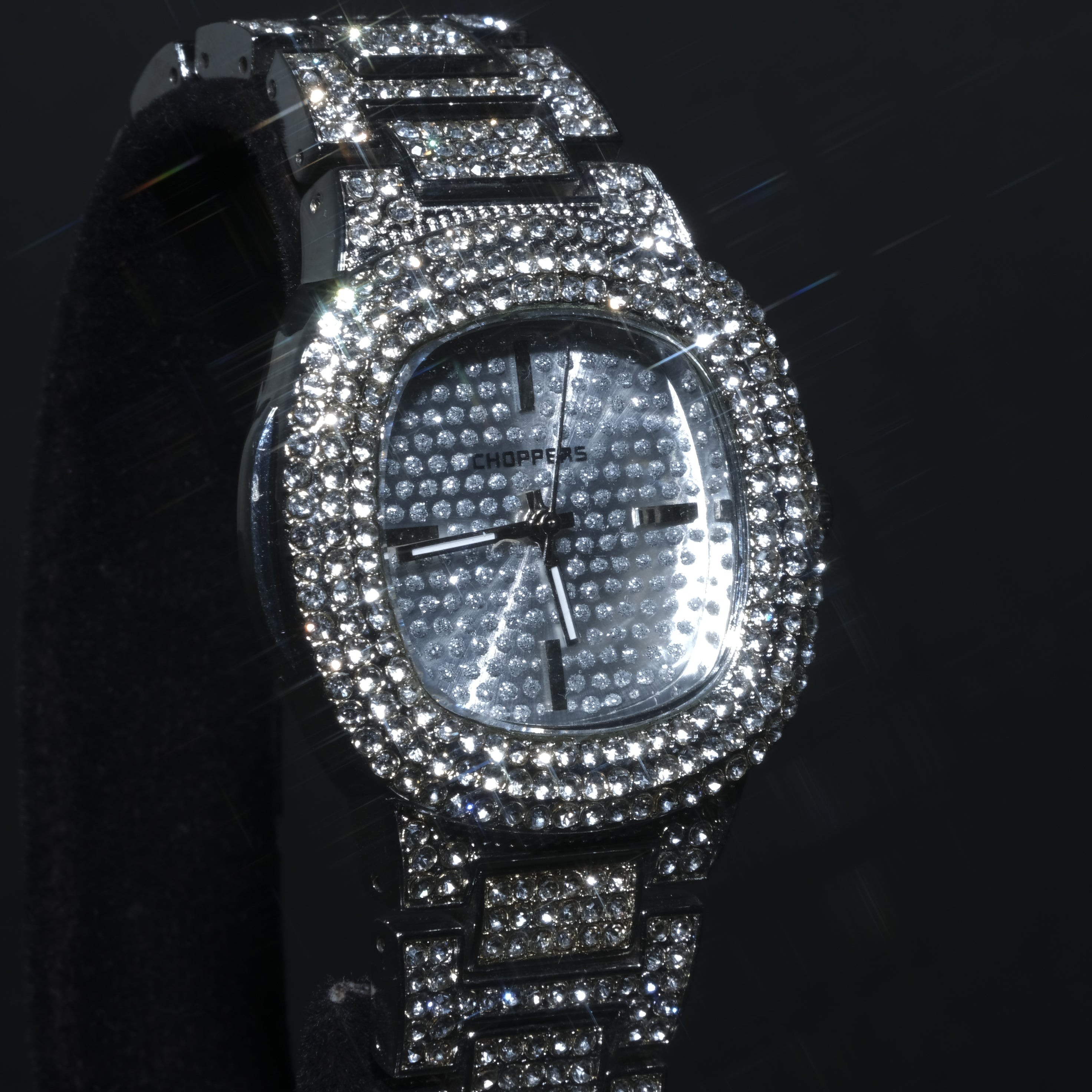 Mini Choppers Iced Out Watch (Silver)