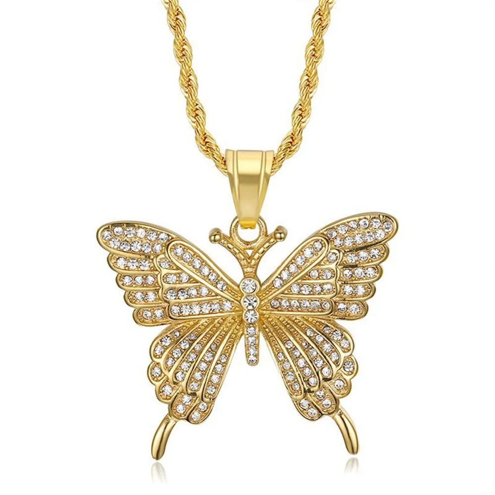 Gold Kelebek Kolye Butterfly Pendant