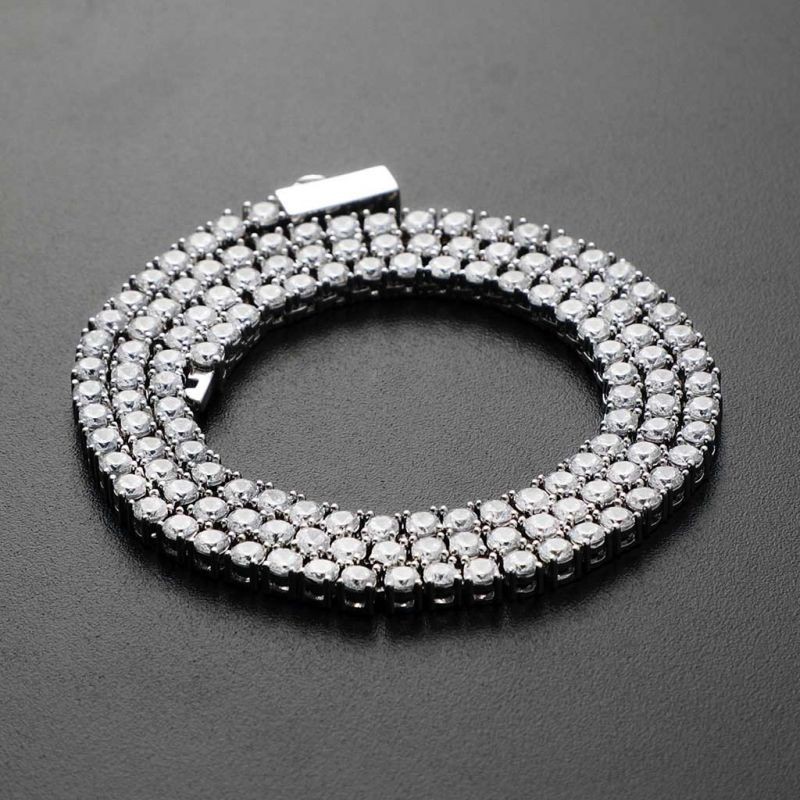  3mm Tennis Chain (18K White Gold Plated)