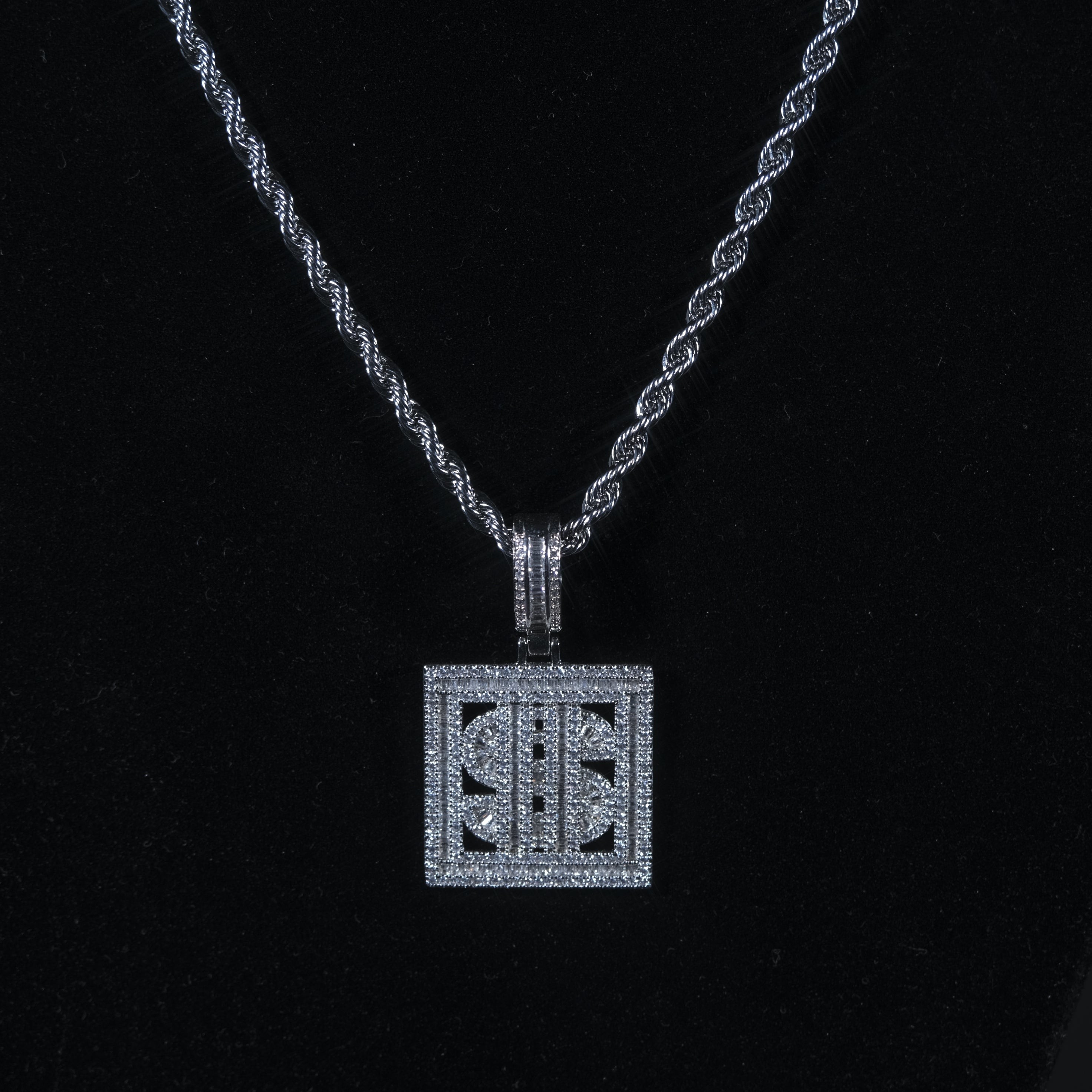 Iced Out Dollar Pendant V2