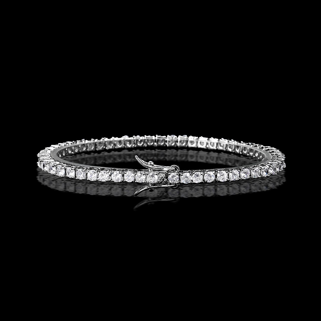 3mm Tennis Bracelet (18K White Gold)