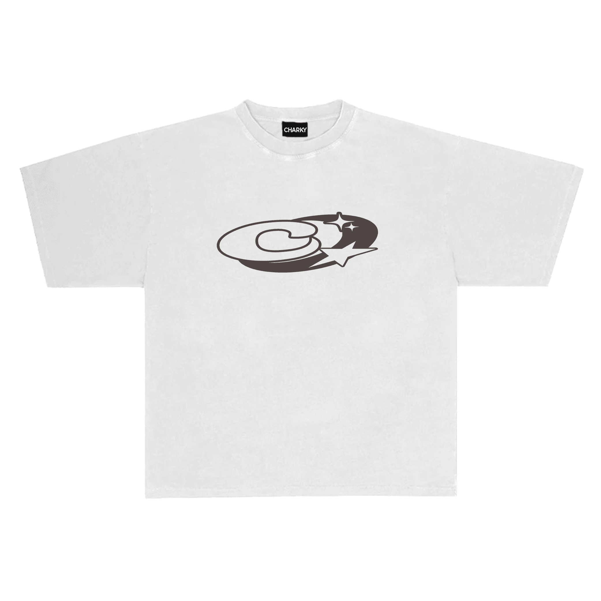 CHARKY WHITE OVERSIZE TEE TB18