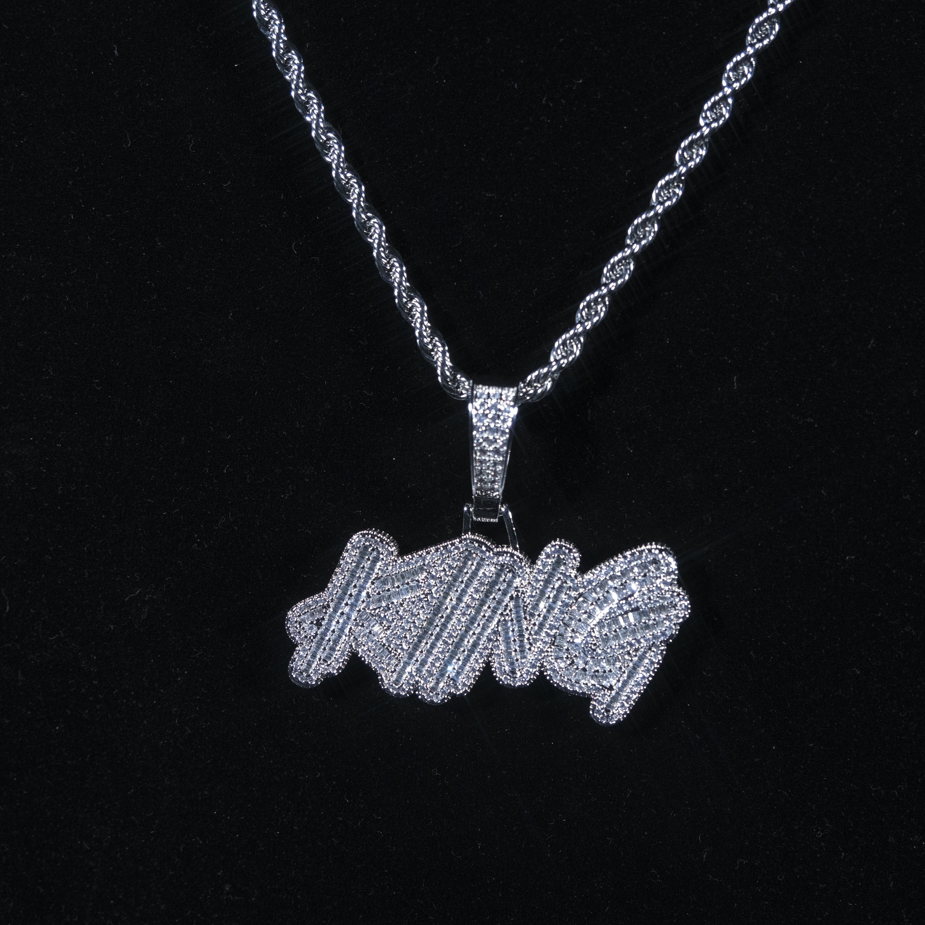 Iced Out King Pendant Silver