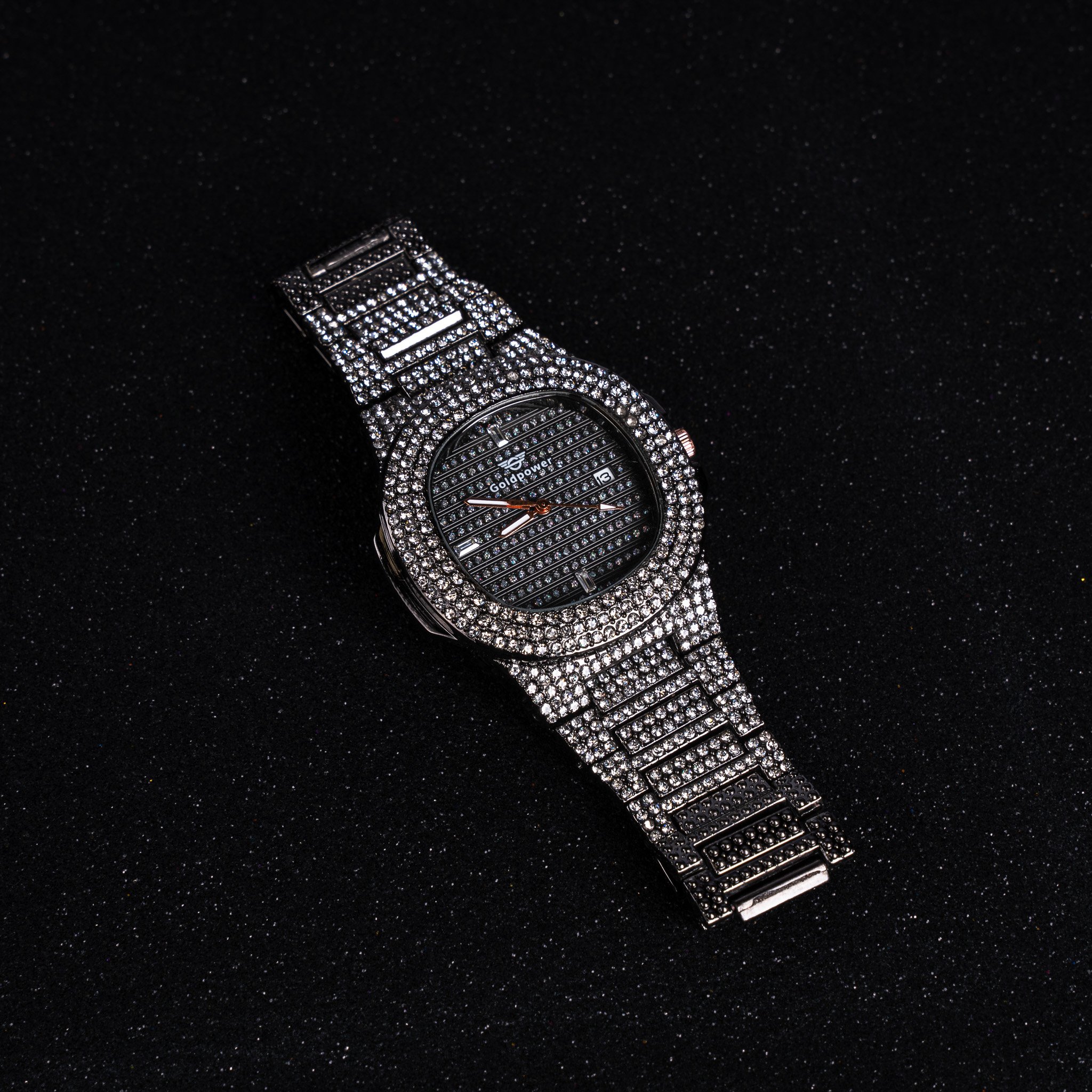 Iced Patek Case Watch Full Black V1