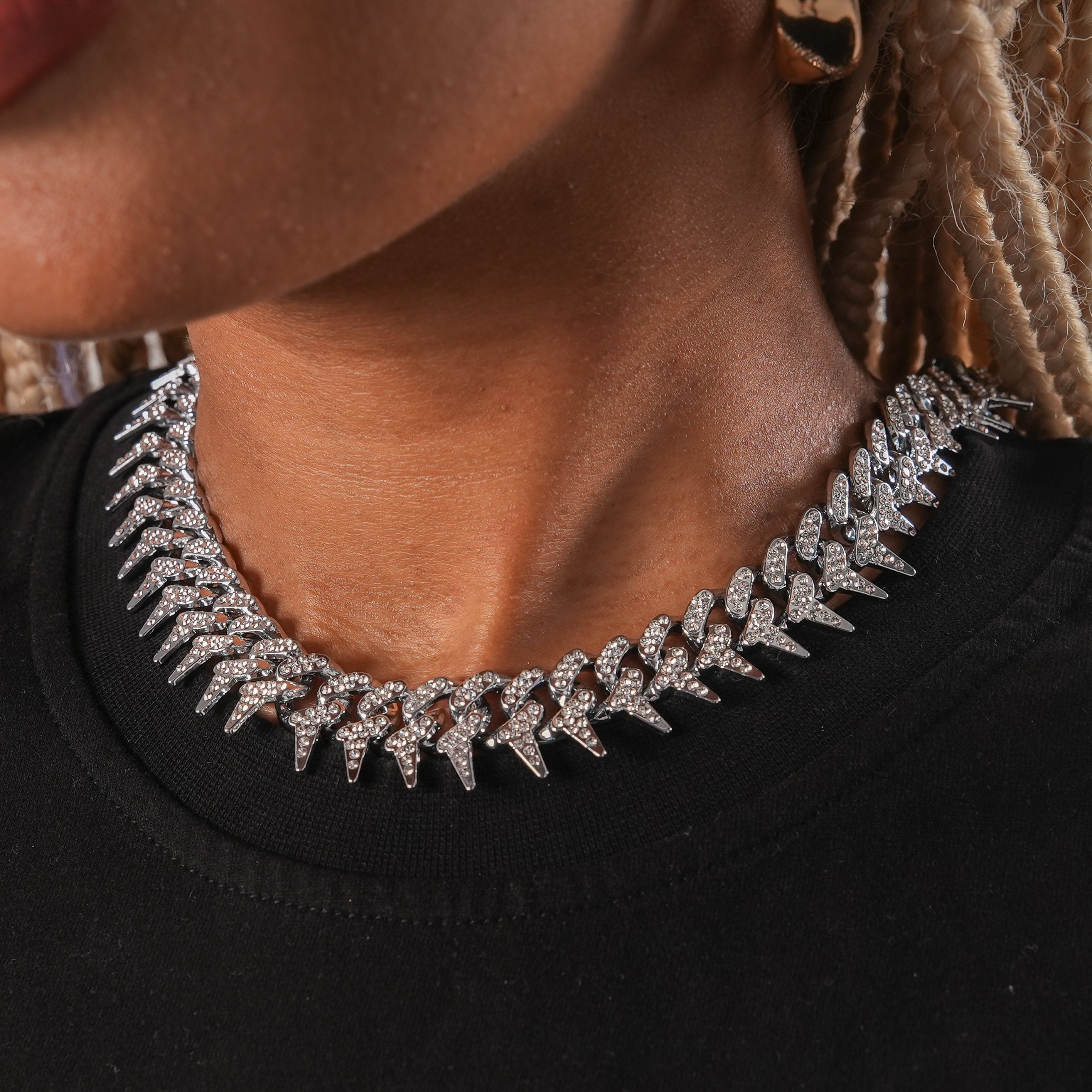 Silver Prickly Cuban Chain